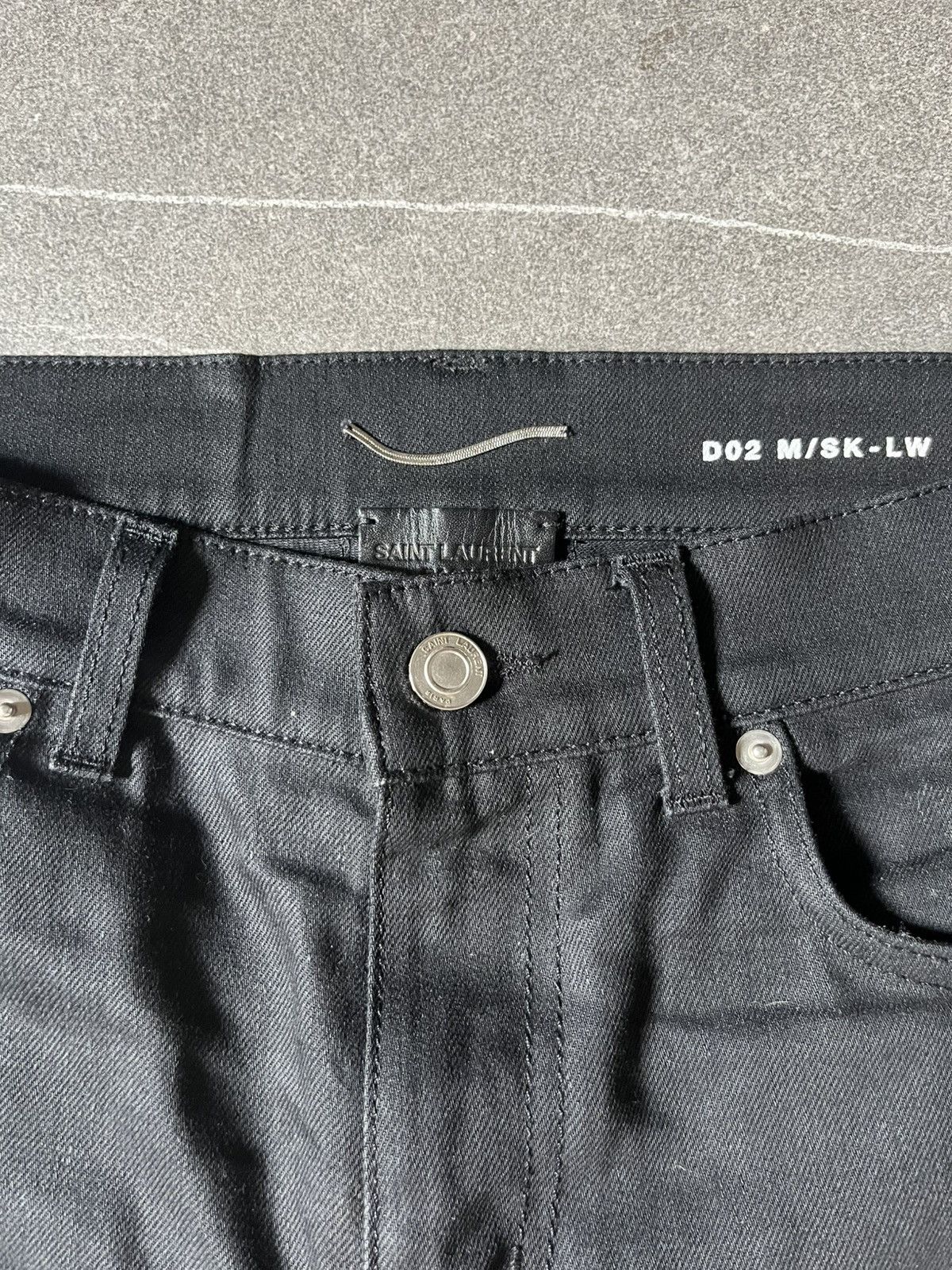 Saint Laurent Paris Saint Laurent Leather Panel Zipper Denim Size US 29 - 9 Thumbnail
