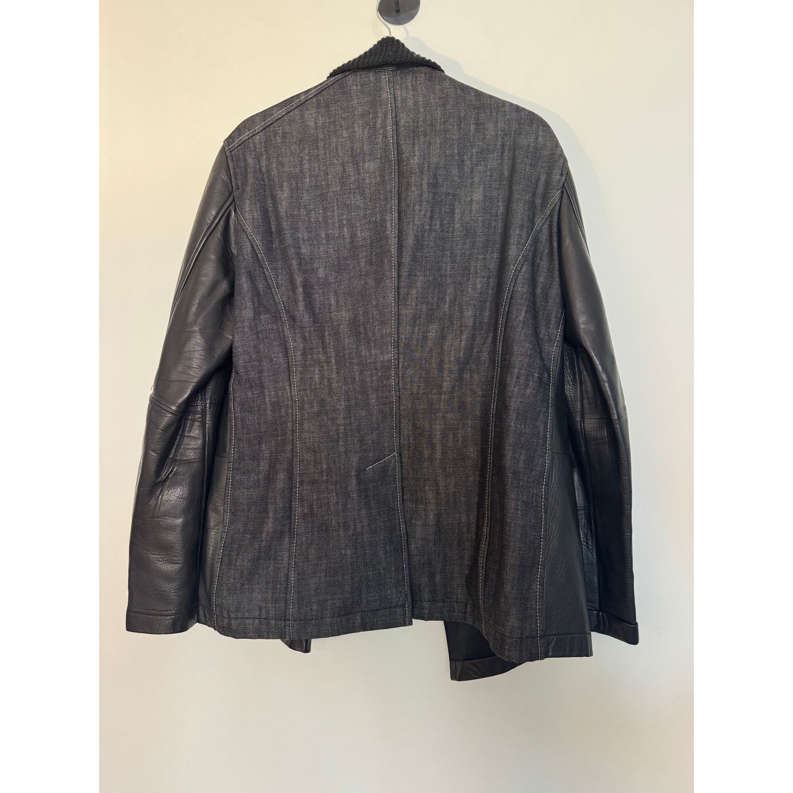Emporio Armani Emporio Armani Leather Double Breasted Jacket with Denim Size US M / EU 48-50 / 2 - 6 Thumbnail