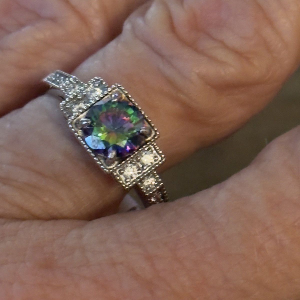Bomb Party Bomb Party silver tone rainbow topaz and crystals ring Size ONE SIZE - 5 Thumbnail