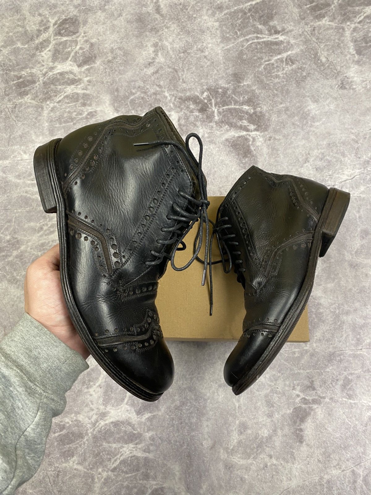 Dolce & Gabbana Dolce Gabbana Leather Brogue Boots Size: 41 Size US 8 / EU 41 - 1 Thumbnail