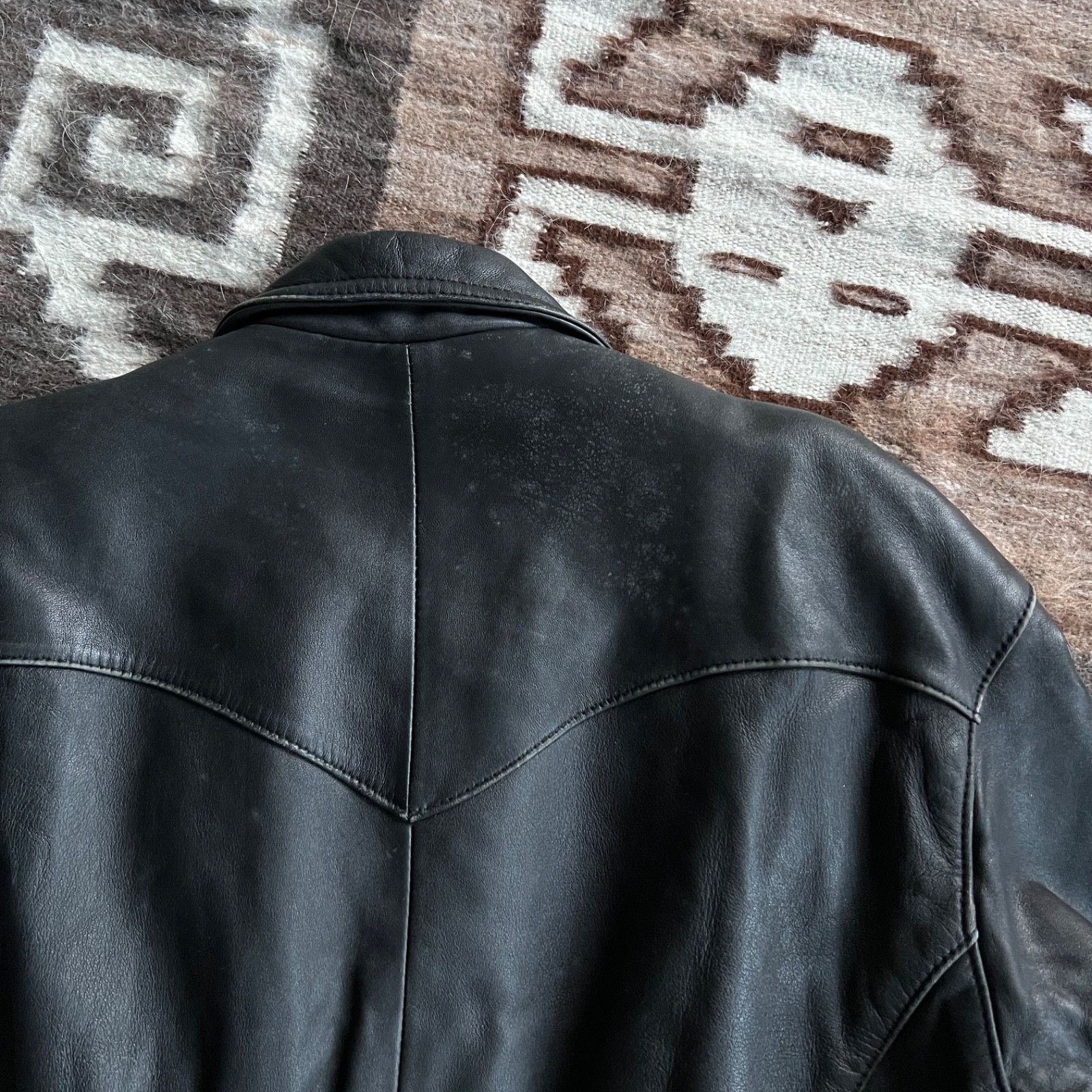 Leather Vintage Hurricane Hawkins Leather Biker Moto Jacket 9732AC Size US L / EU 52-54 / 3 - 11 Thumbnail