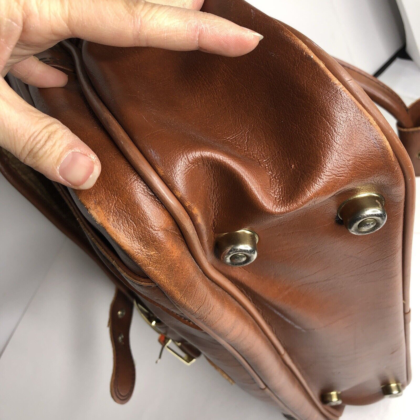 Sears Vtg Sears Briefcase Carry-on Brown Bag FauxLeather 21”x12.5” Size ONE SIZE - 13 Thumbnail