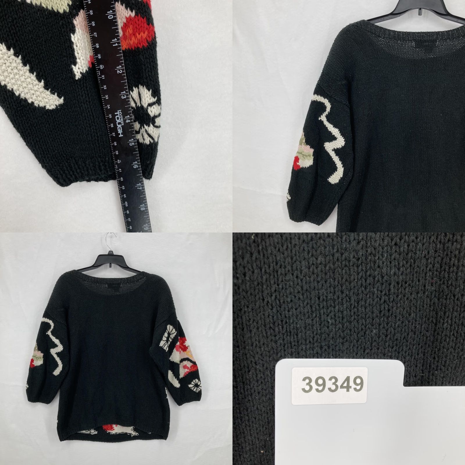Vintage VINTAGE Jennifer Reed Sweater Womens L Black Red Abstract Floral Pullover Knit Art Size L / US 10 / IT 46 - 8 Thumbnail