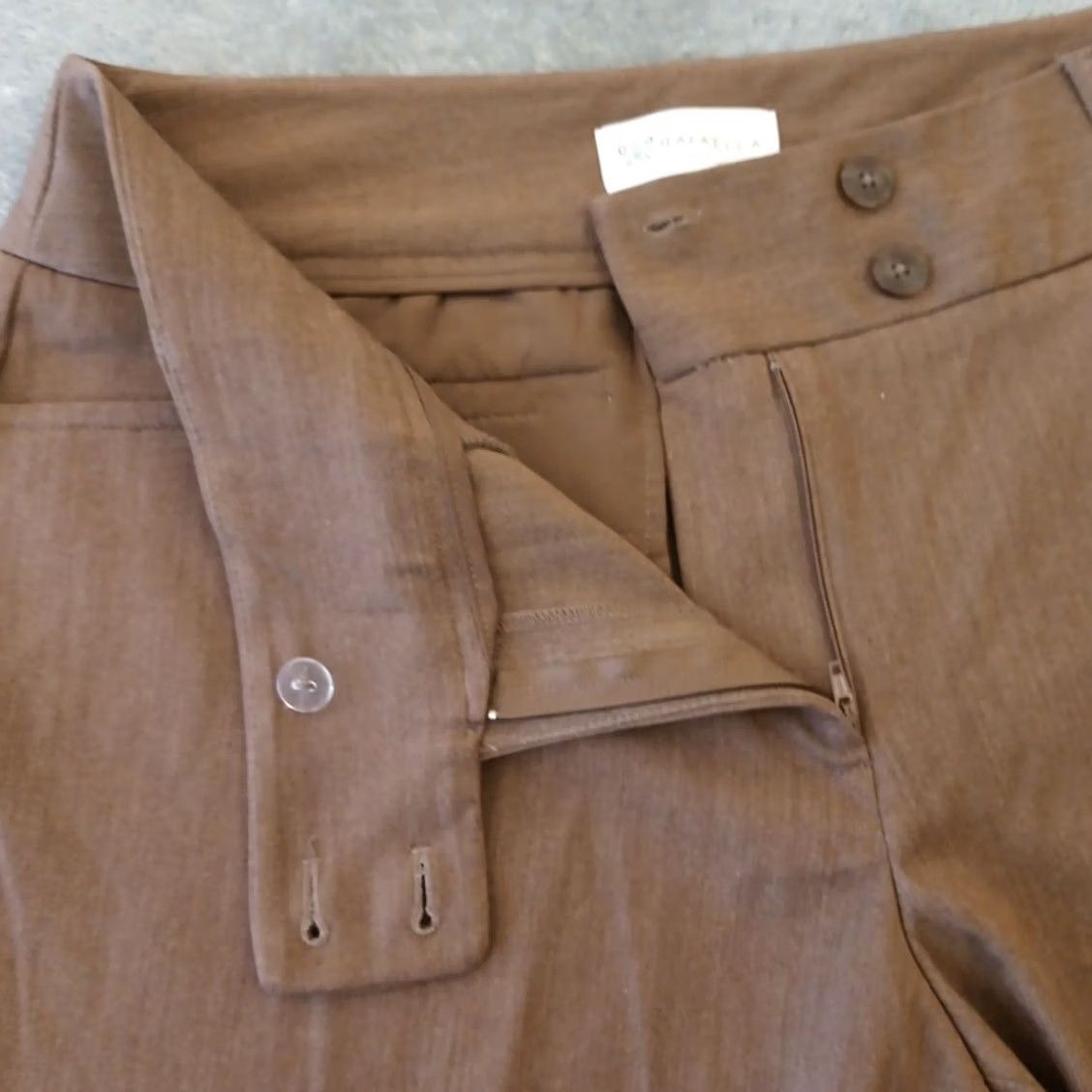 Vintage Rafaella Dress Pants Womens 12 Brown High Rise 34x29 Straight Leg Inseam 29 Altered Hem Dressy Formal Start-Textiles Size 34" / US 12 / IT 48 - 4 Thumbnail