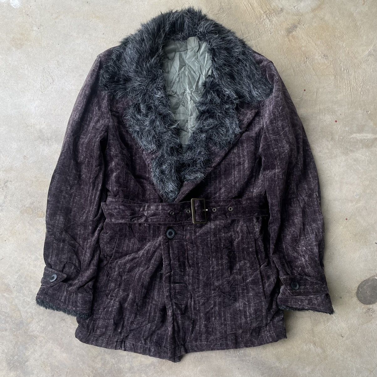 Tornado Mart 🇯🇵Tornado Mart Faux Fur Velvet Belted Gothic Punk Coat Jacket Size US M / EU 48-50 / 2 - 2 Thumbnail