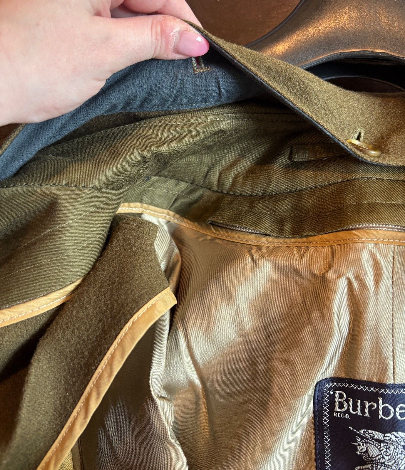 Burberry Rare M46 90s Burberry Trench Coat w/ Green House Check Size US XL / EU 56 / 4 - 23 Thumbnail