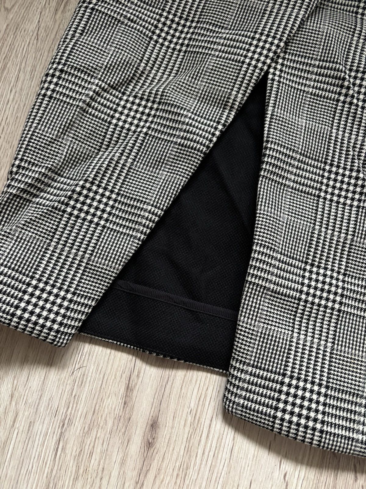 Stella McCartney Stella McCartney Houndstooth Plaid Wool Skirt Front Slit 40 Size 27" / US 4 / IT 40 - 7 Thumbnail
