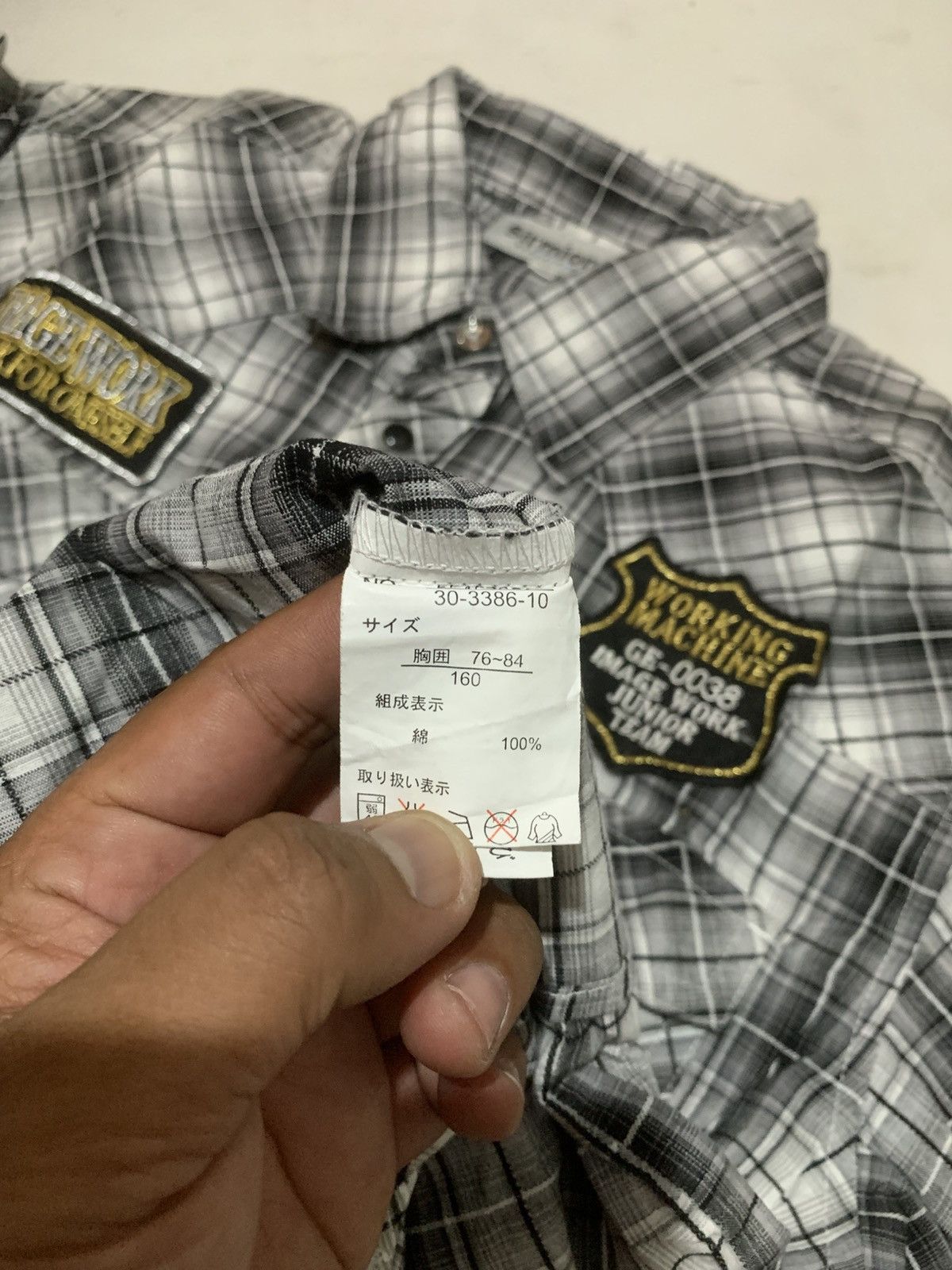 Japanese Brand Japanese Sirmione Poem Patch Plaid Shirt Size US S / EU 44-46 / 1 - 10 Thumbnail