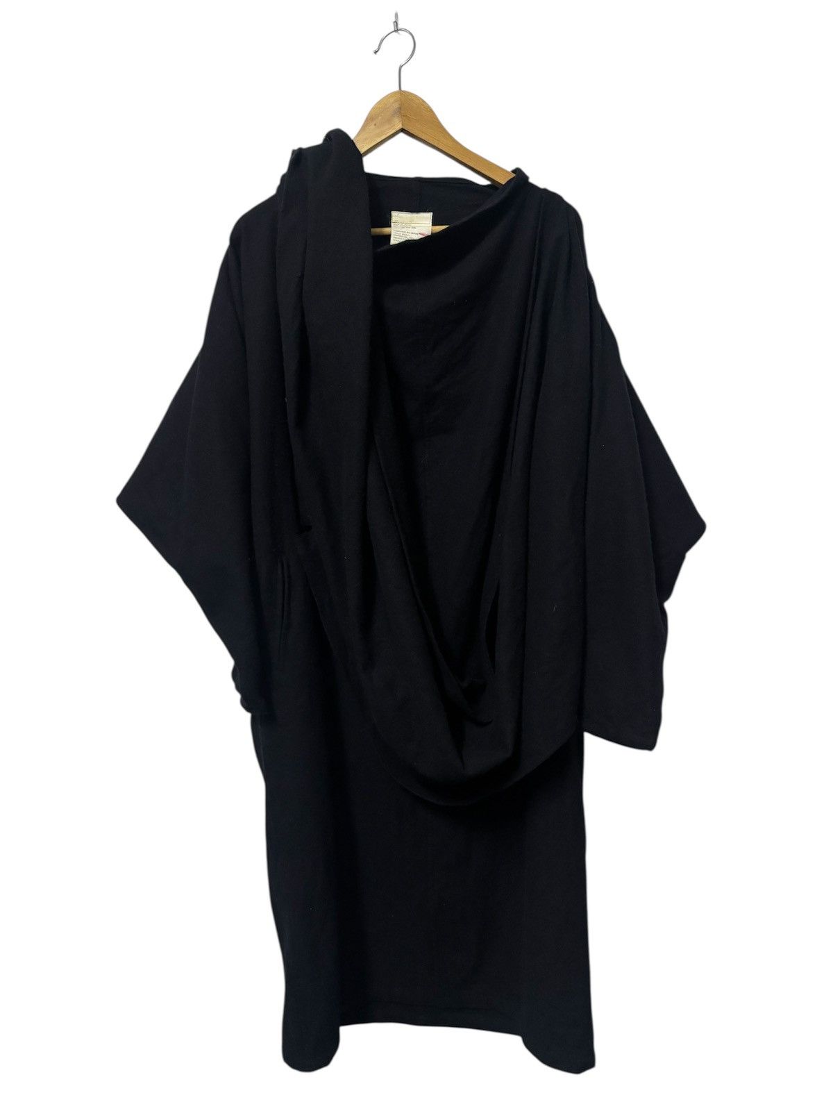 Y's × Yohji Yamamoto Y’s Yohji Yamamoto Wool Black Cabardine Oversize With Scaf Size US XXL / EU 58 / 5 - 1 Thumbnail