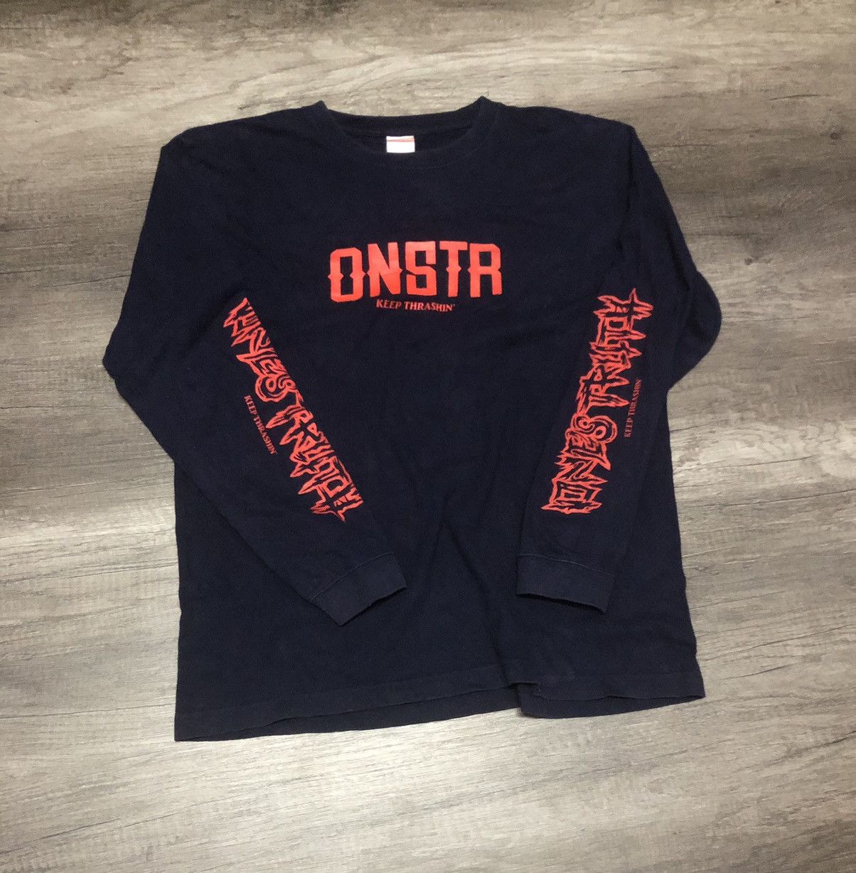 Band Tees Ones Truth Keep Thrashin Hardcore Band Long Sleeve Tshirt Size US L / EU 52-54 / 3 - 14 Thumbnail