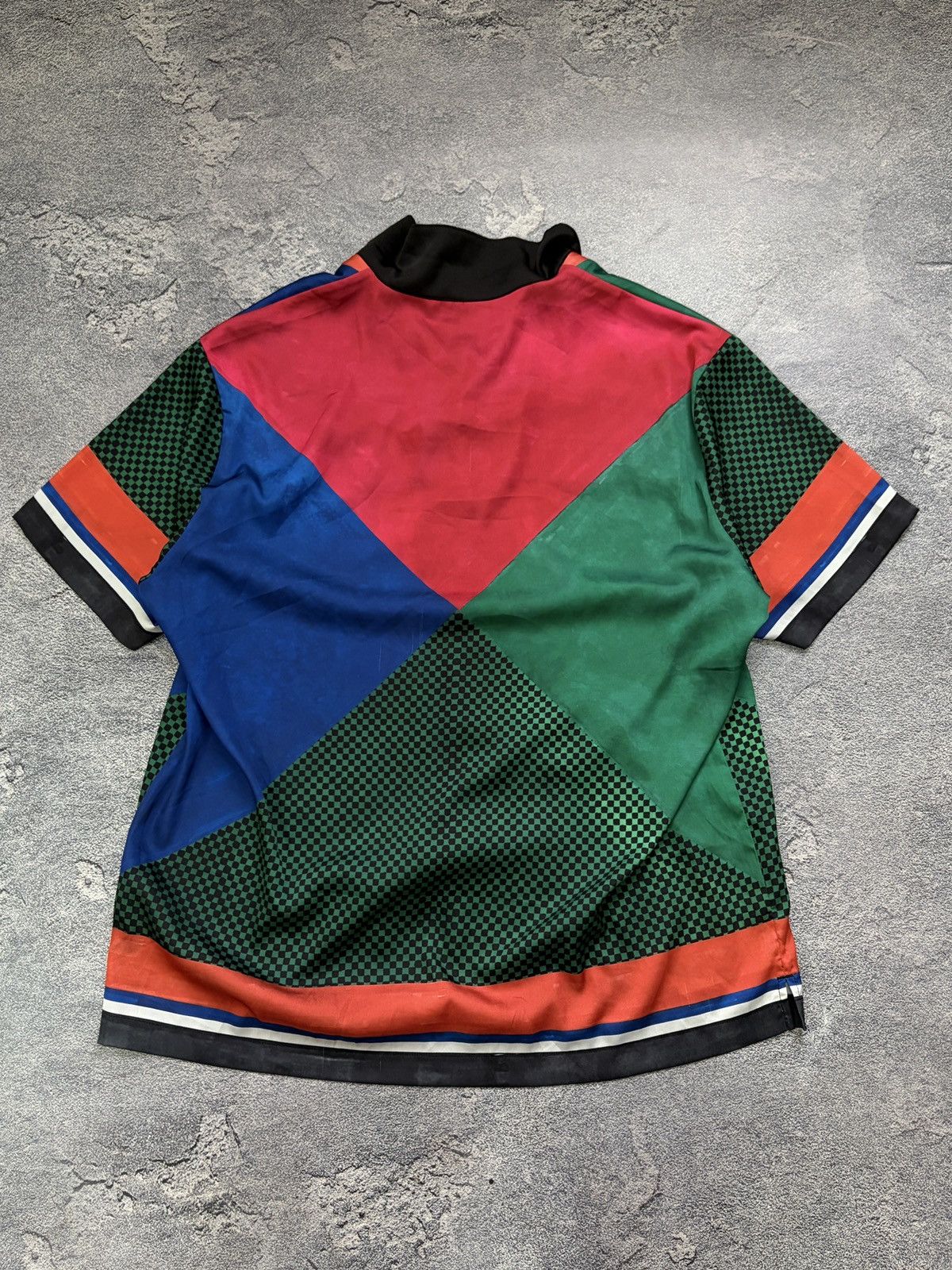 Sergio Tacchini Sergio Tacchini Camp Collar Shirt Colorblock Geometric Print Size US L / EU 52-54 / 3 - 3 Thumbnail