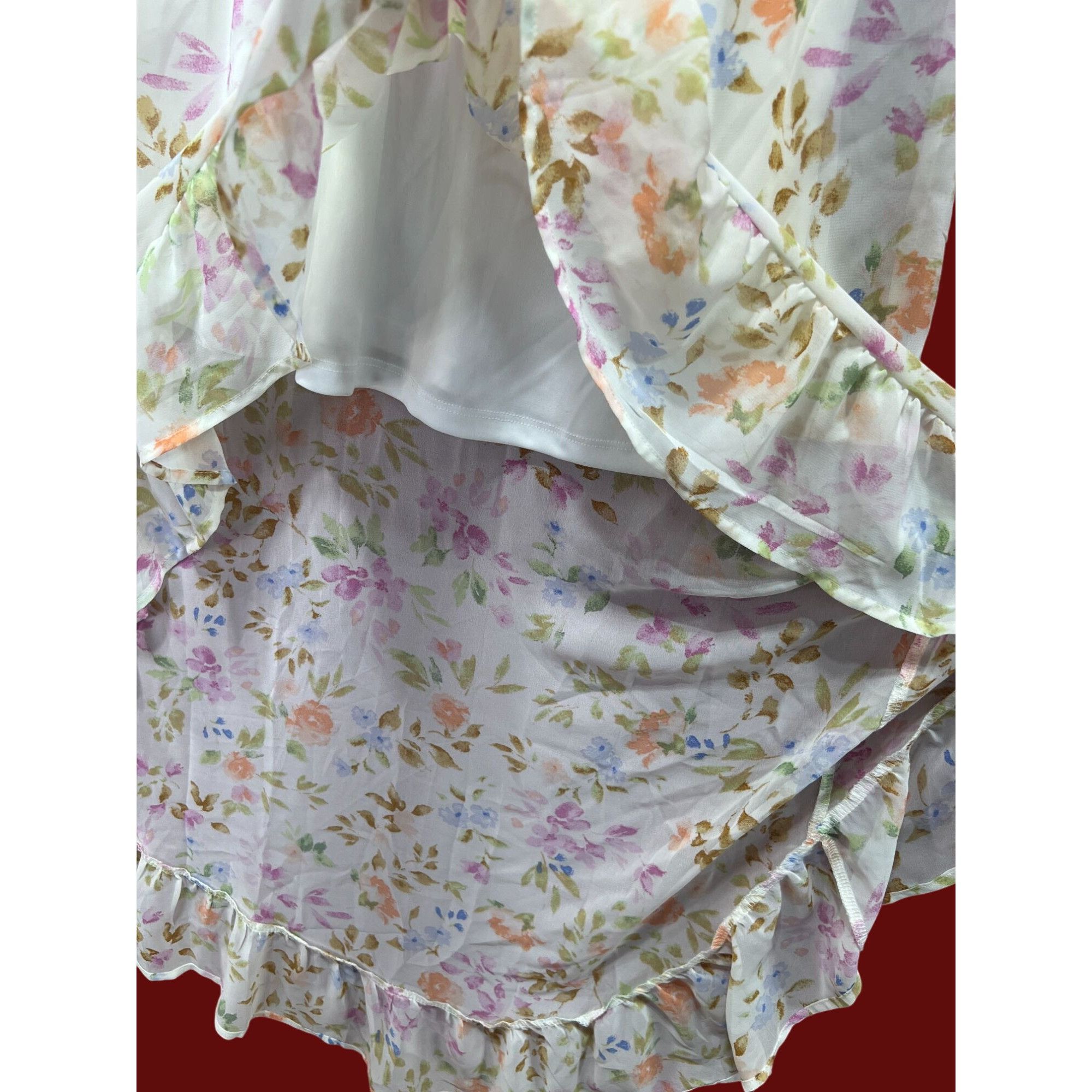 rue21 Rue 21 - Women's Summer Sleeveless High Low Hem Ruffle Flora Size M / US 6-8 / IT 42-44 - 12 Thumbnail
