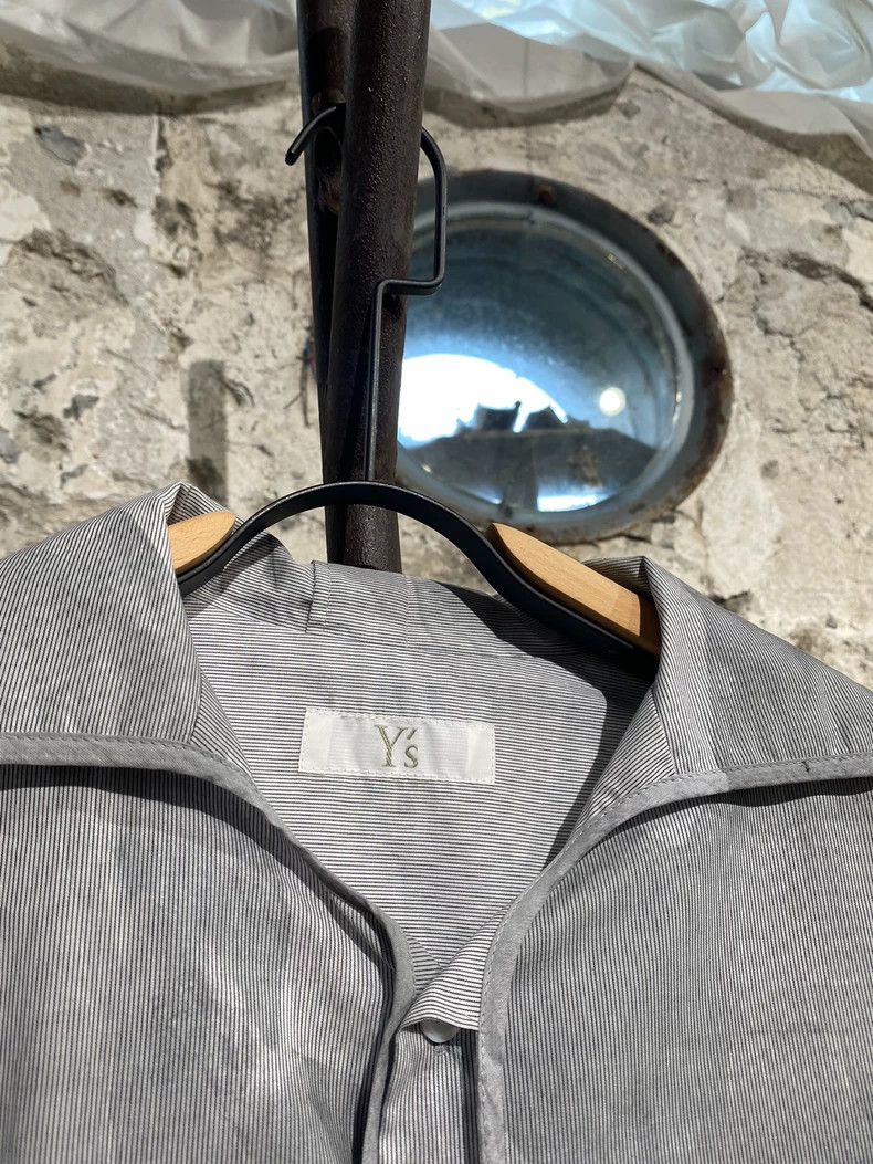 Y's Y's Blue and Grey Stripe Panel Shirt Size US M / EU 48-50 / 2 - 3 Thumbnail