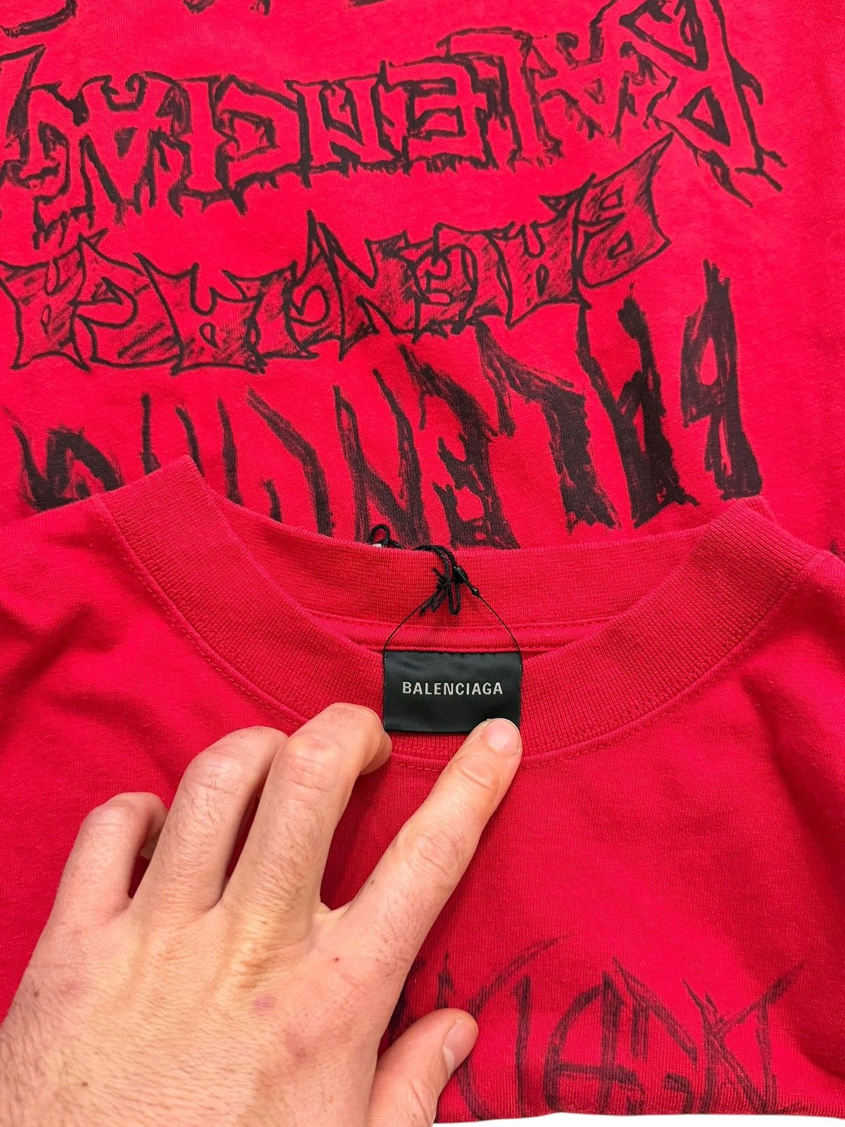 Balenciaga Tattoo DIY Metal Tee Shirt Red Size US S / EU 44-46 / 1 - 9 Thumbnail
