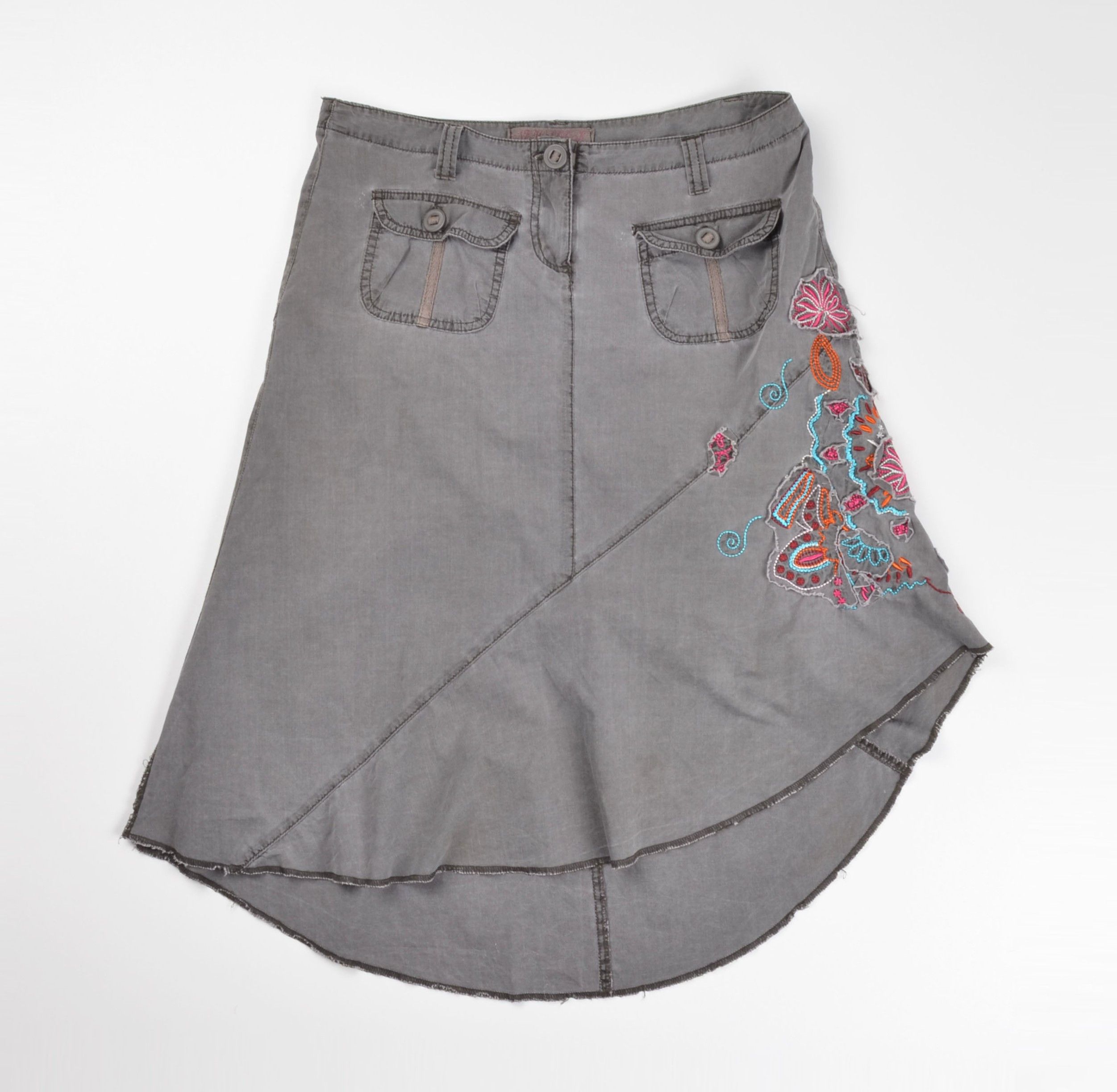 New Look Vintage New Look Y2K Embroidered Asymmetrical Skirt Size 32" / US 10 / IT 46 - 4 Thumbnail