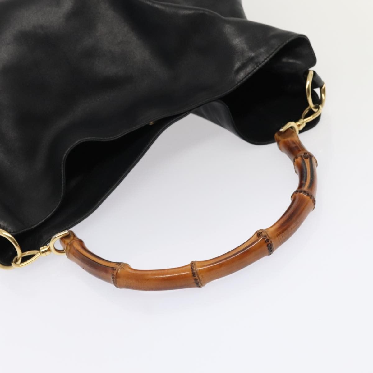 Gucci GUCCI Bamboo Shoulder Bag Leather Black Gold 001 2123 001 Size ONE SIZE - 7 Thumbnail
