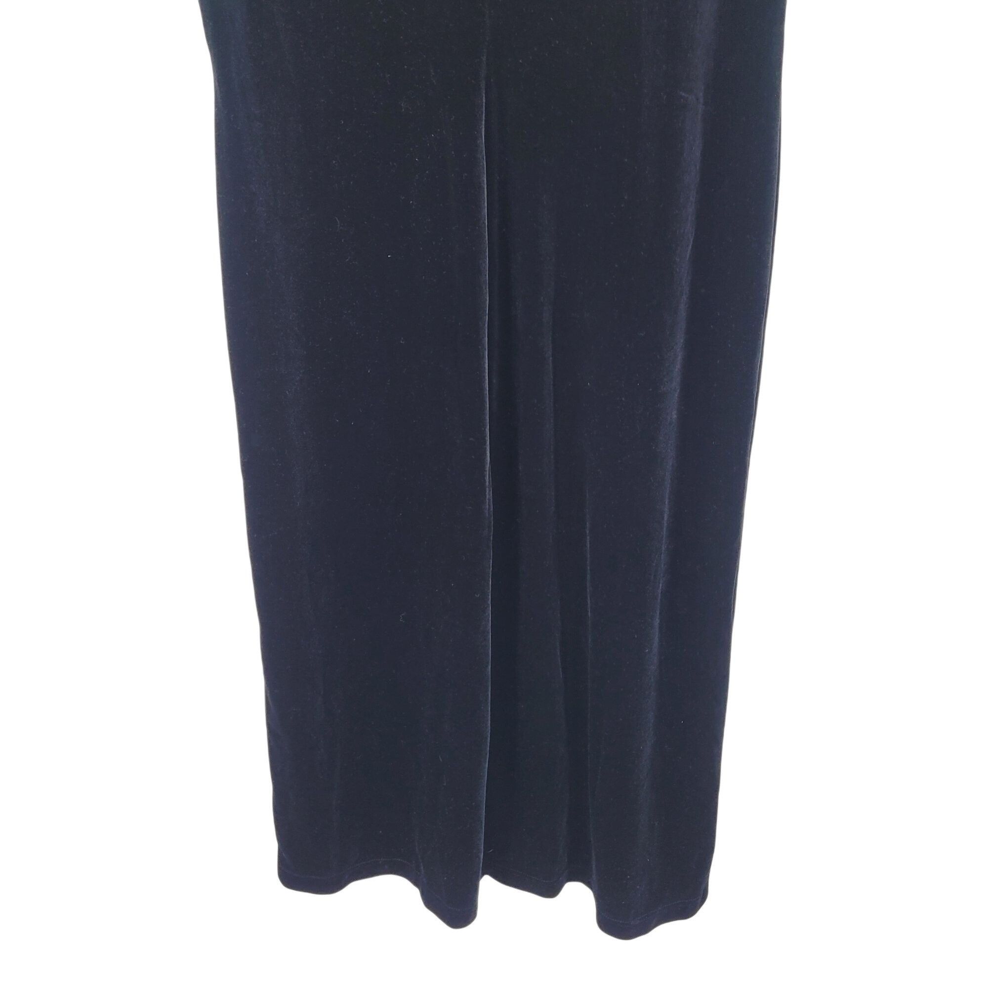 Vintage Vtg 80s Black Velour Sleeveless Maxi Dress XL 16/18 Stretch Size XL / US 12-14 / IT 48-50 - 7 Thumbnail