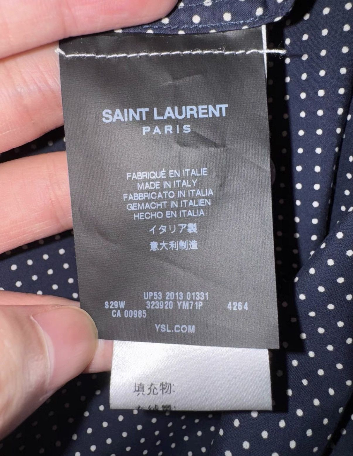 Saint Laurent Paris SLP 14SS Starry Sky All-Over Small Polka Dot Shirt Size US M / EU 48-50 / 2 - 6 Thumbnail