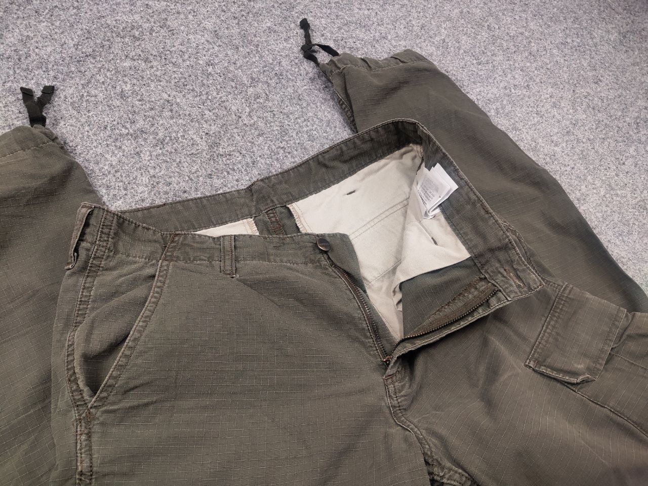 Carhartt Vintage Carhartt Ripstop Green Faded Regular Cargo Pants Size US 31 - 15 Thumbnail
