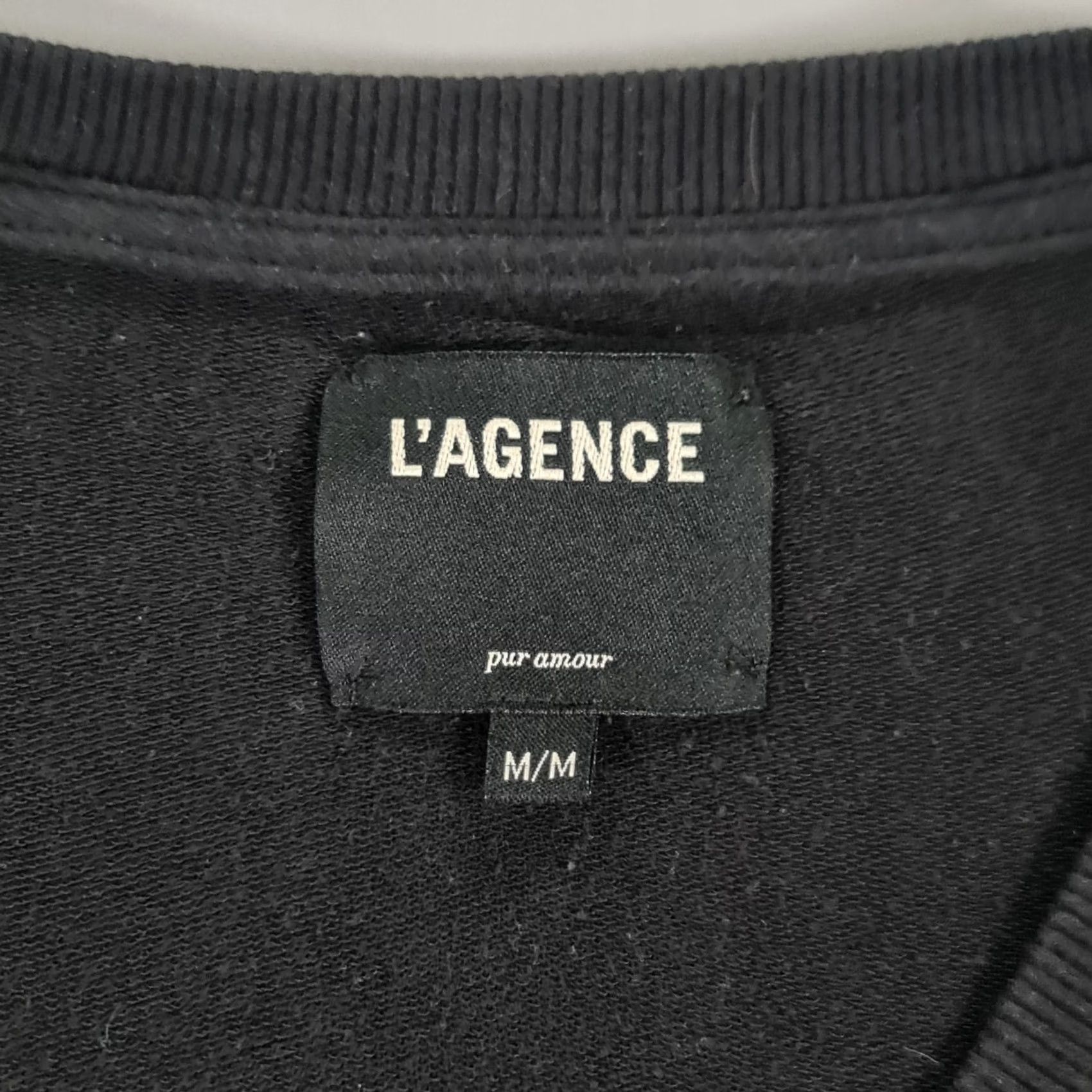 L'AGENCE L'AGENCE Jumper Womens Pullover V-Neck Black M Cotton Blend Knit Long Sleeve Made In USA Size M / US 6-8 / IT 42-44 - 3 Thumbnail