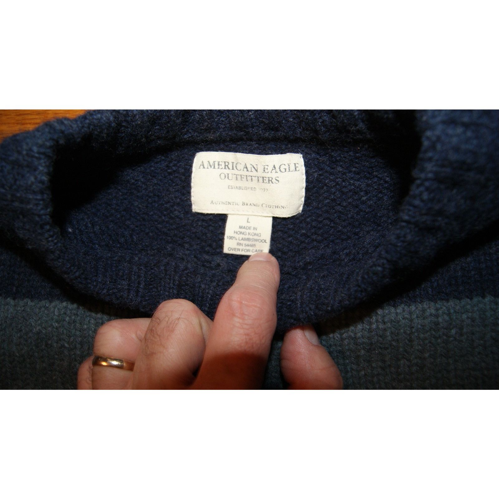 American Eagle Outfitters VTG American Eagle Sweater Men L Lambs Wool Baggy Y2K 2000s Size US L / EU 52-54 / 3 - 2 Thumbnail