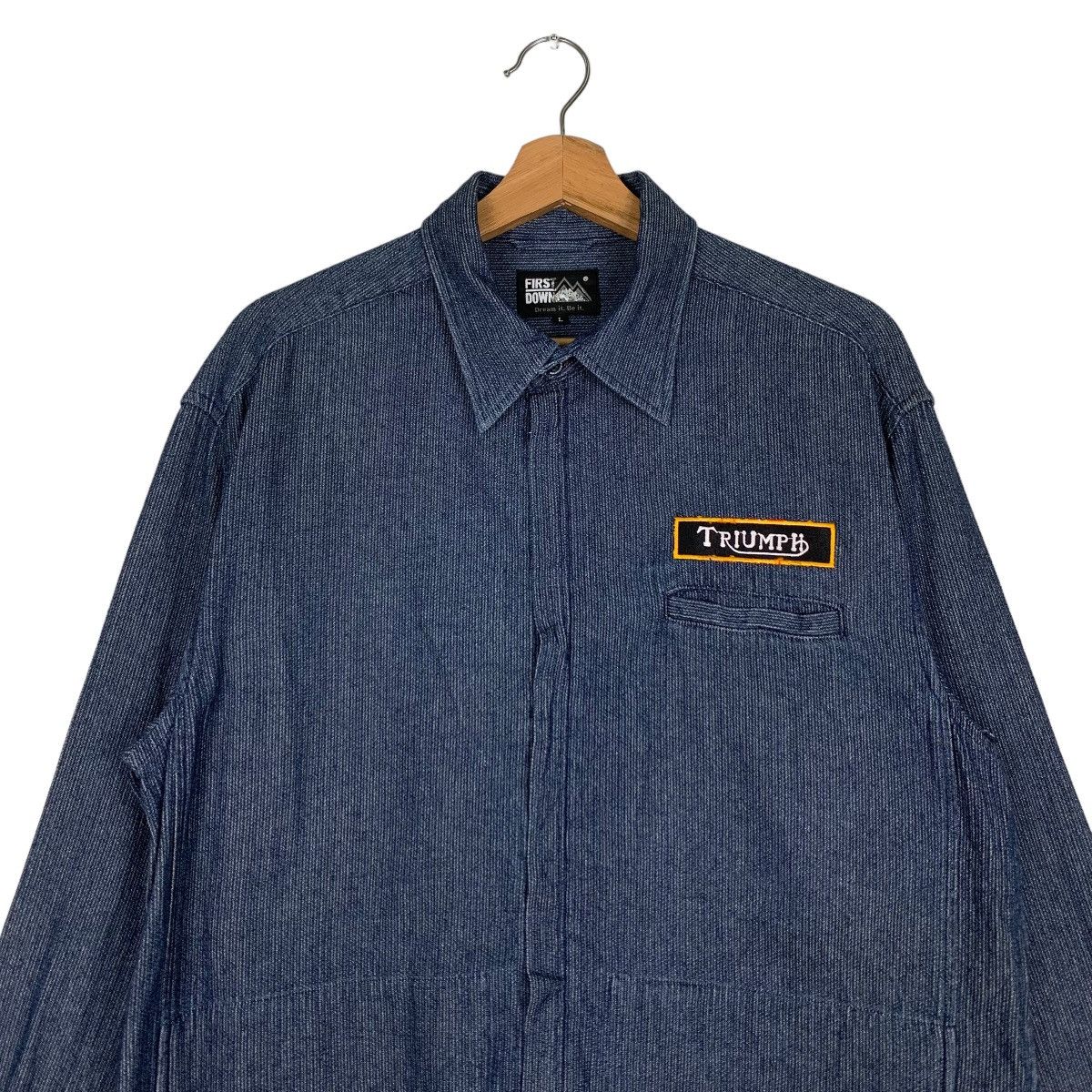 Japanese Brand FIRST DOWN Triumph Denim Casual Jacket #0884-C39 Size US L / EU 52-54 / 3 - 2 Thumbnail