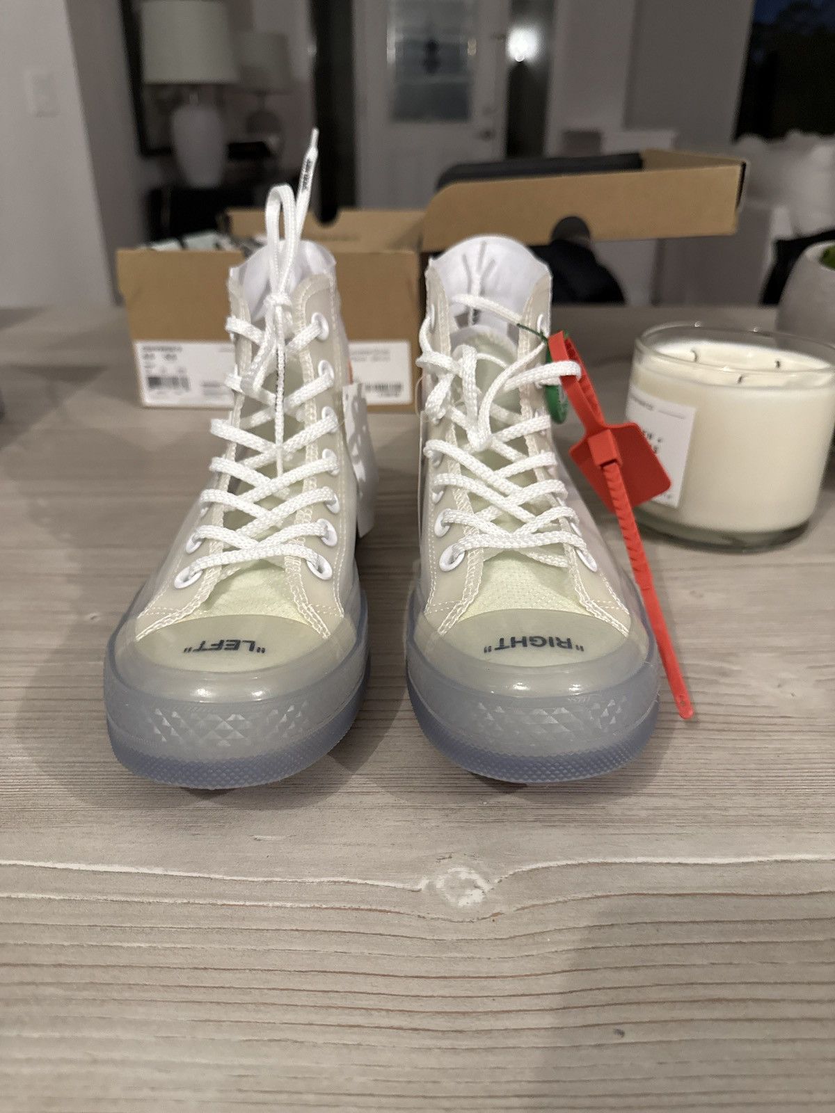 Converse × Off-White Converse Chuck Taylor All-Star Vulcanized Hi Off-White Size US 6.5 / IT 36.5 - 3 Thumbnail