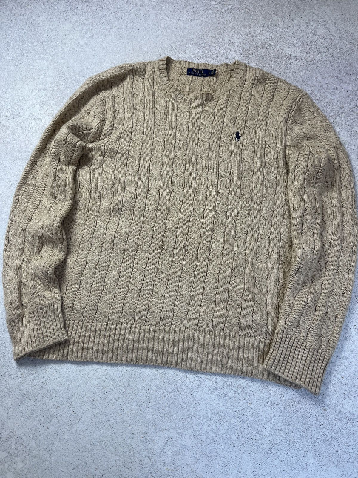 Polo Ralph Lauren Polo Ralph Lauren Golf Cable Knit Crew Neck Sweater Beige Size US L / EU 52-54 / 3 - 3 Thumbnail