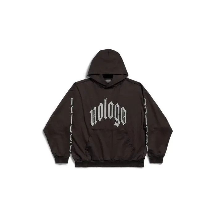Balenciaga o1bcso1str0326 Nologo Hoodie Medium Fit in Black/Grey Size US XL / EU 56 / 4 - 1 Thumbnail