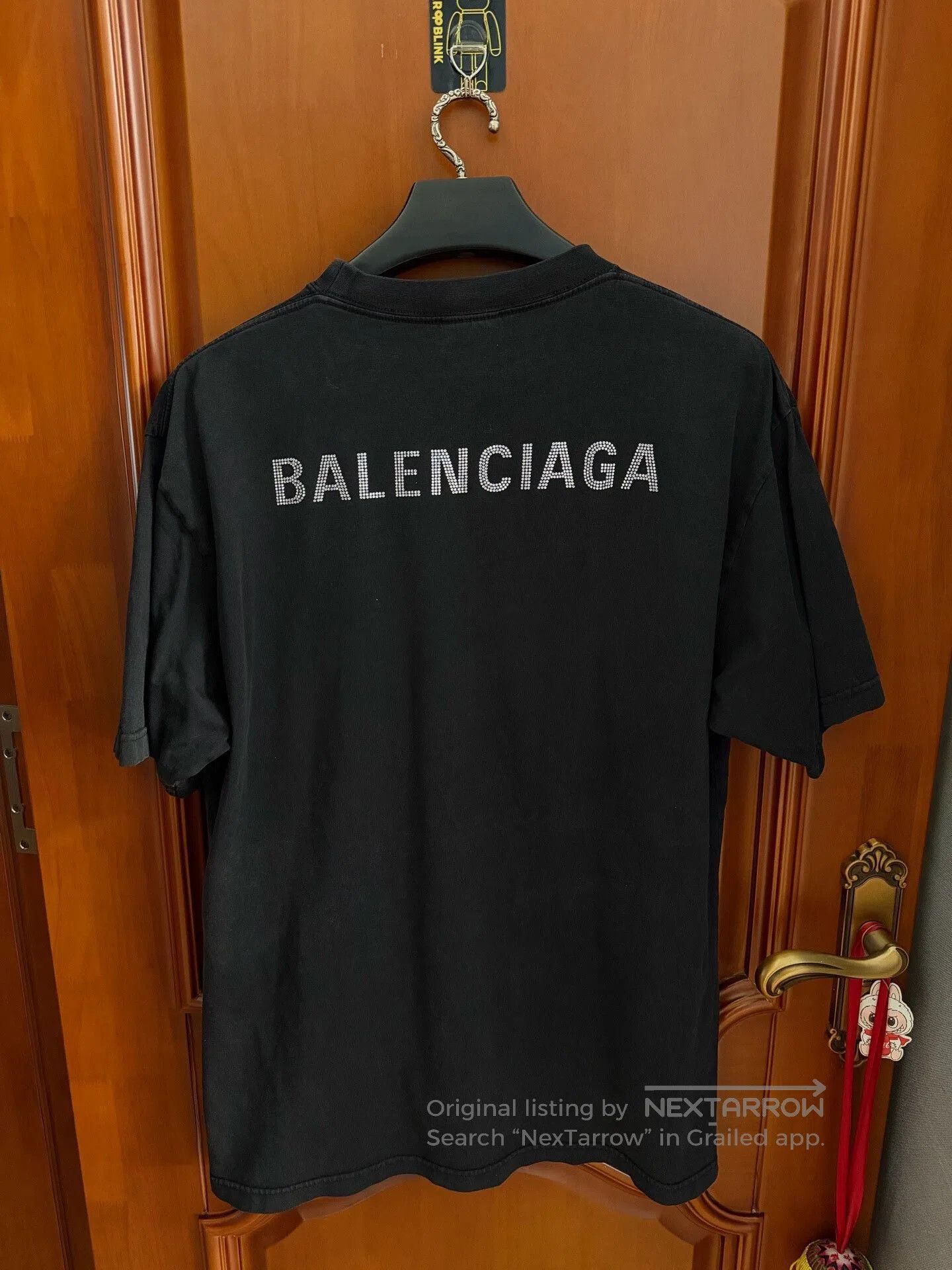Balenciaga Balenciaga Rhinestone Logo Back Short Sleeve T-shirt. Size XS / US 0-2 / IT 36-38 - 1 Thumbnail