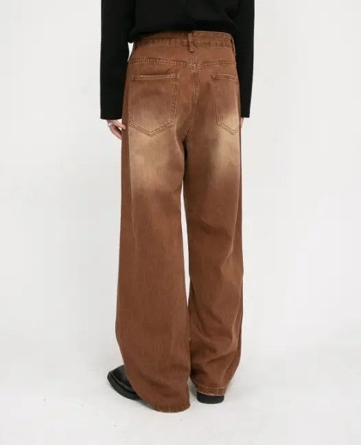 Japanese Brand nezawa x Saki Vintage Brown Washed Loose Straight Jeans Size US 32 / EU 48 - 4 Thumbnail