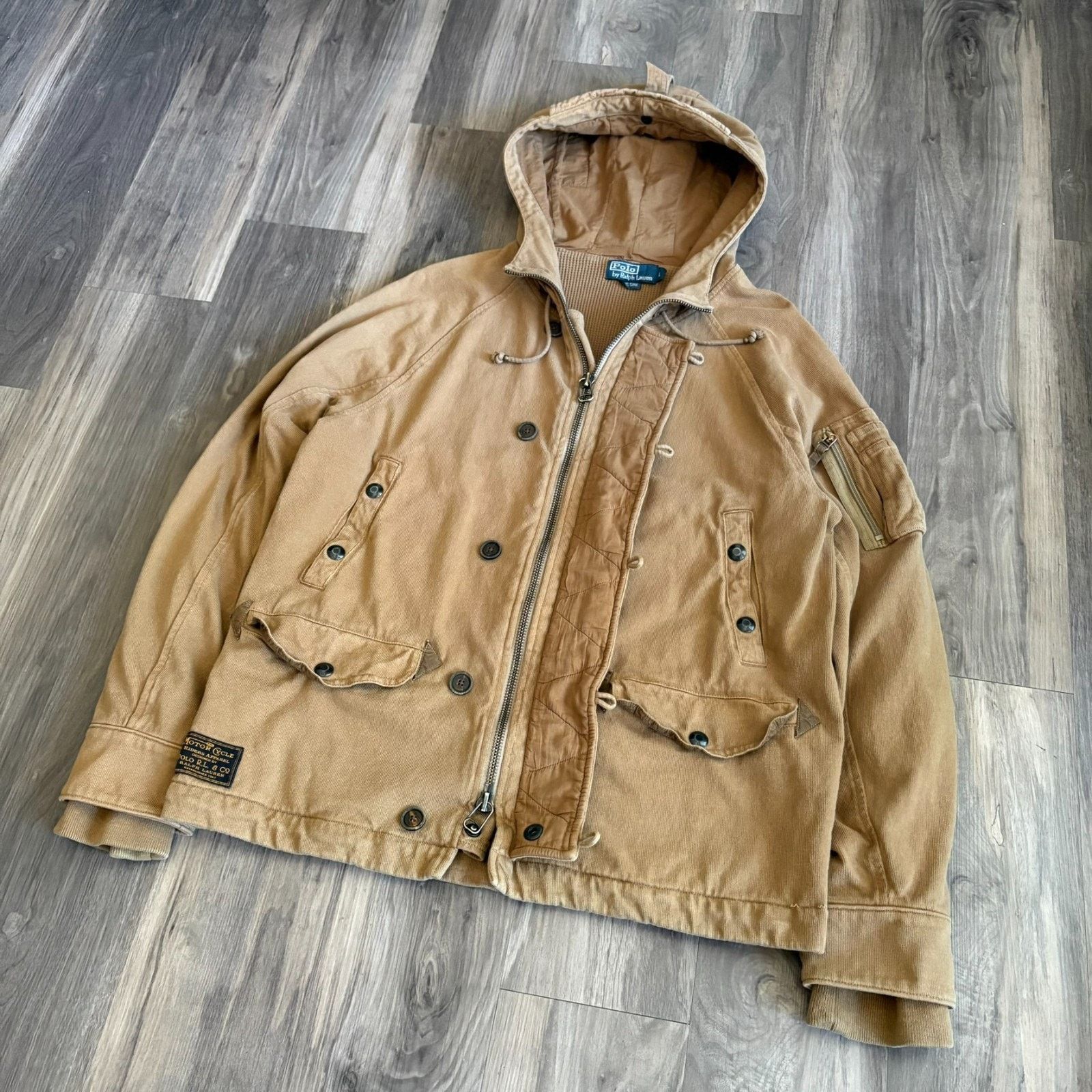 Polo Ralph Lauren × Vintage Vintage Polo Ralph Lauren Military Bomber Hoodie Jacket L Size US L / EU 52-54 / 3 - 2 Thumbnail