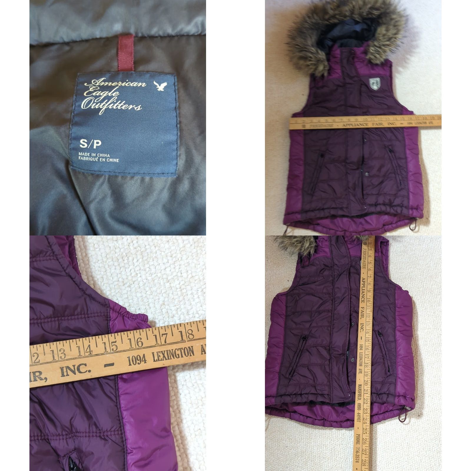 American Eagle Outfitters American Eagle Outfitters Women's Vest Purple sz S Puffer with Crest Logo retro Size S / US 4 / IT 40 - 8 Thumbnail