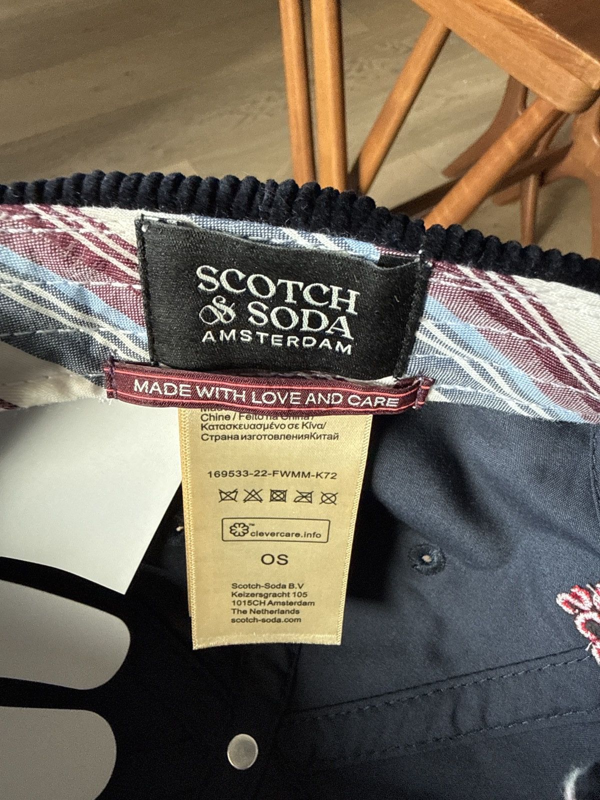 Scotch & Soda Brand New Scotch & Soda Corduroy Baseball Hat - Navy Blue Size ONE SIZE - 5 Thumbnail