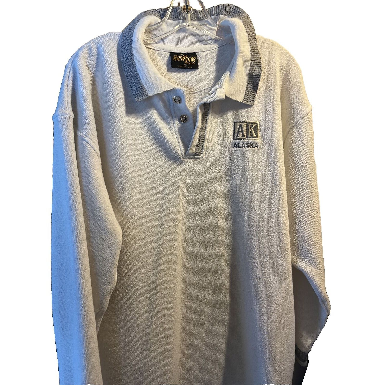 Other Renegade Club Vintage Men’s XL White LS Cotton Blend Sweater Size US XL / EU 56 / 4 - 1 Thumbnail
