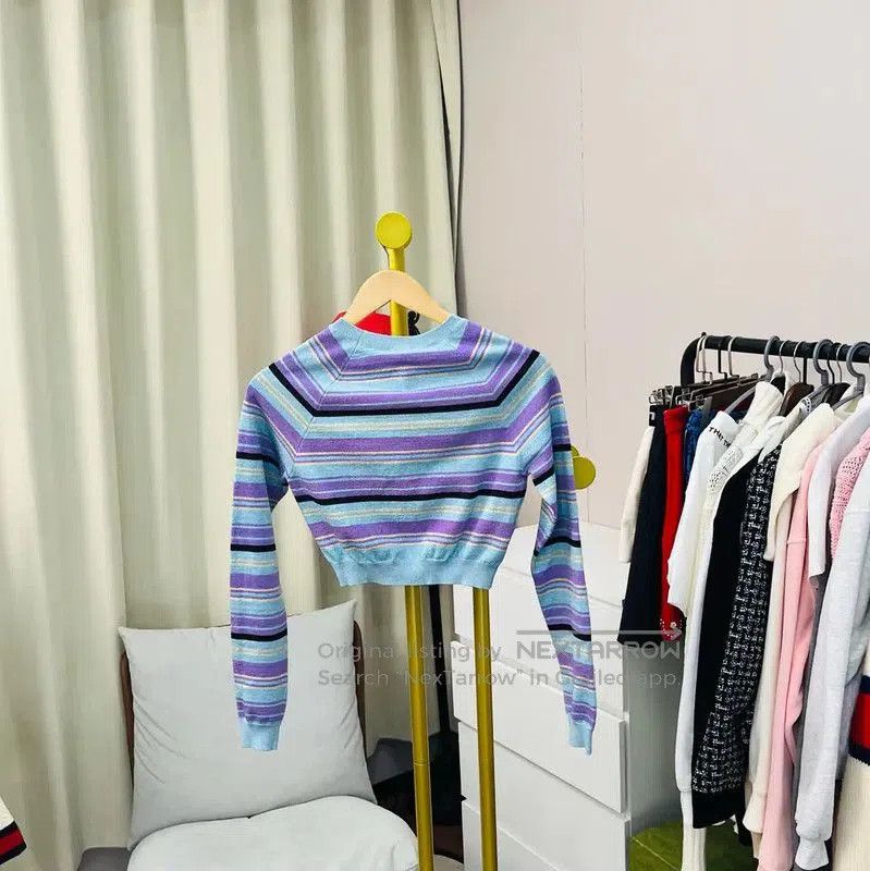 Miu Miu Miu Miu Blue Silk Pullover Sweater . Size S / US 4 / IT 40 - 2 Thumbnail