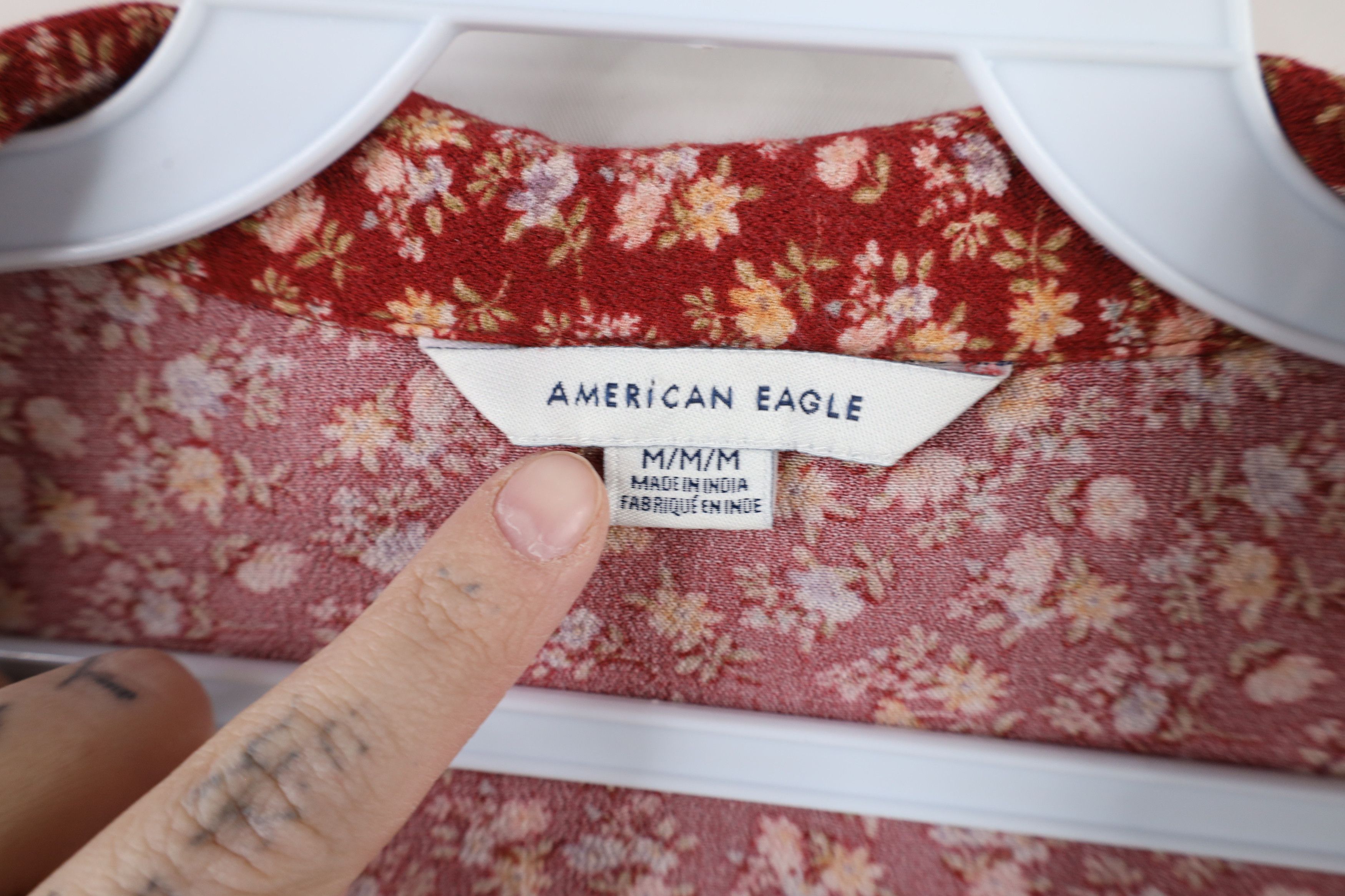 American Eagle Outfitters × Vintage Vintage Y2K American Eagle Outfitters Flower Cropped Shirt Size M / US 6-8 / IT 42-44 - 6 Thumbnail
