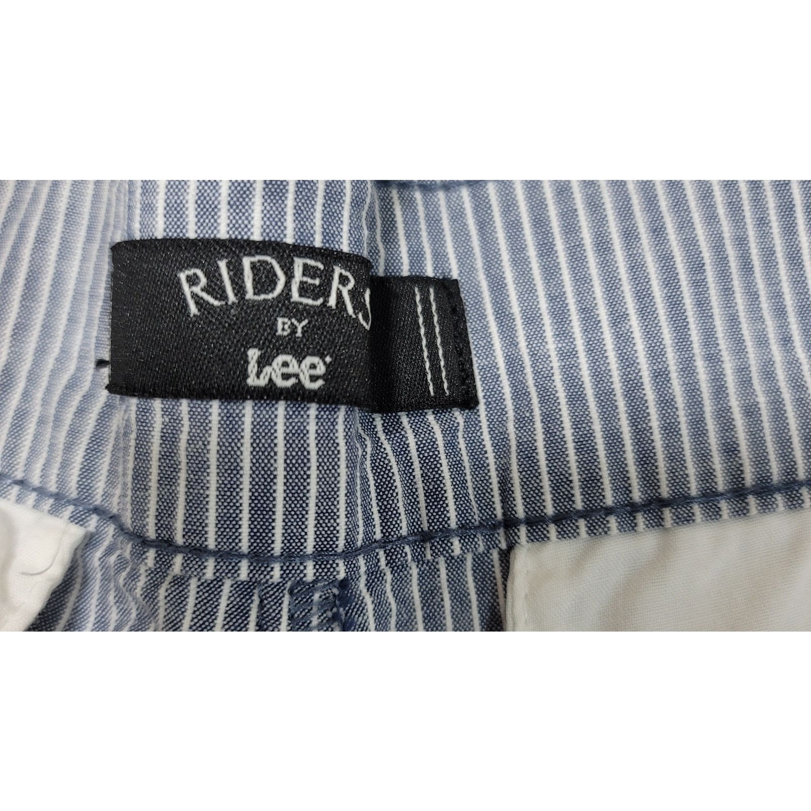 Other Riders By Lee Blue White Striped Cropped Pants 14M Size 36" / US 14 / IT 50 - 3 Thumbnail