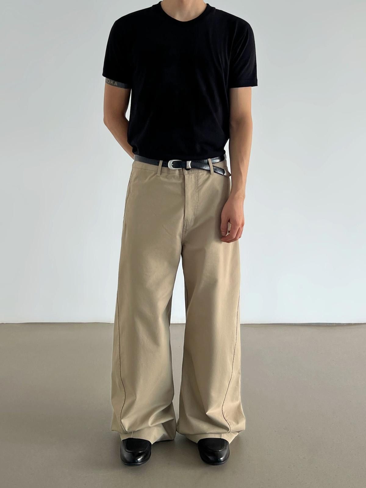 Vintage Wide-Leg Beige Loose Pants Size US 32 / EU 48 - 2 Thumbnail