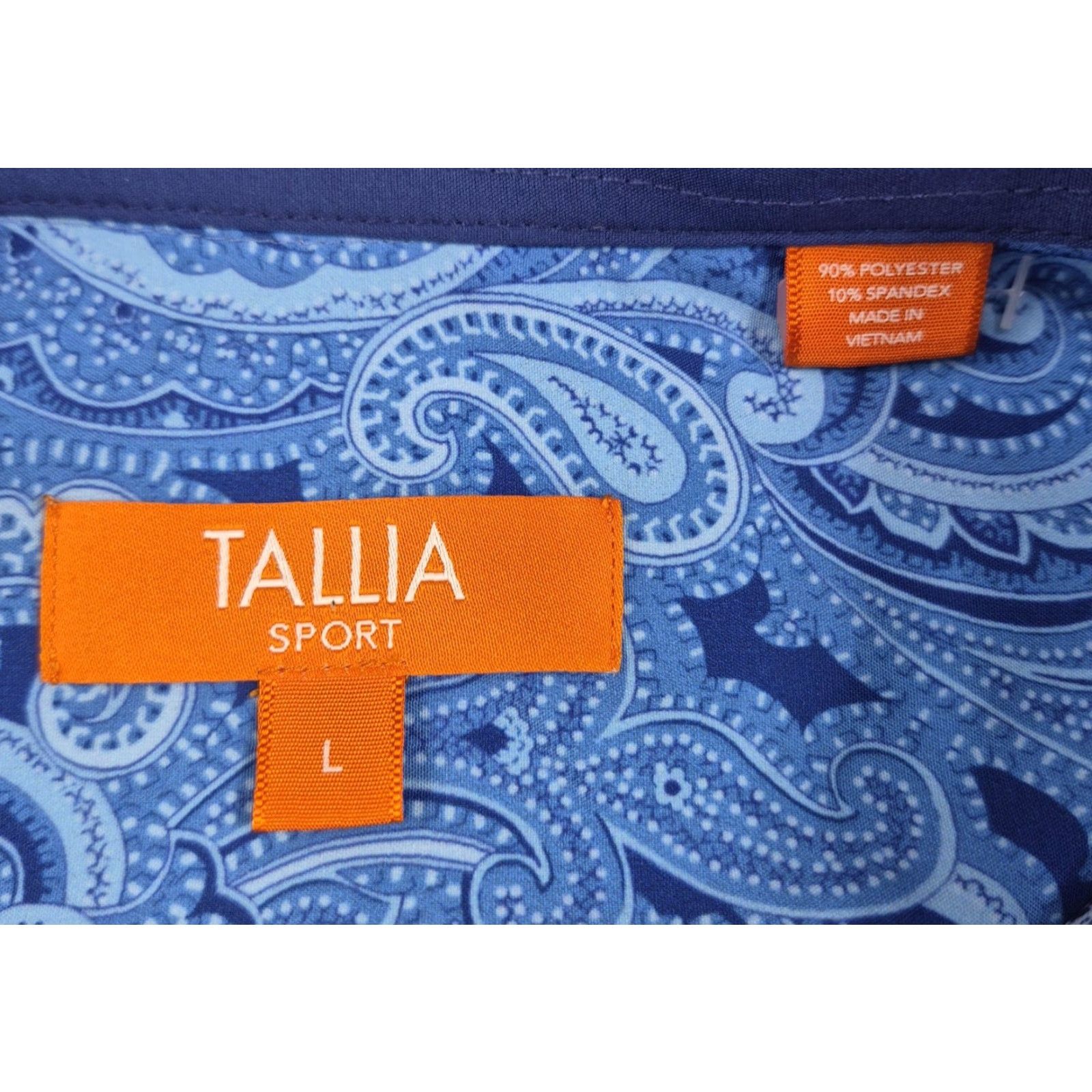 Tallia Tallia Sport Shirt Mens Large Button-Up Paisley Long Sleeve Stretch Casual Size US L / EU 52-54 / 3 - 5 Thumbnail