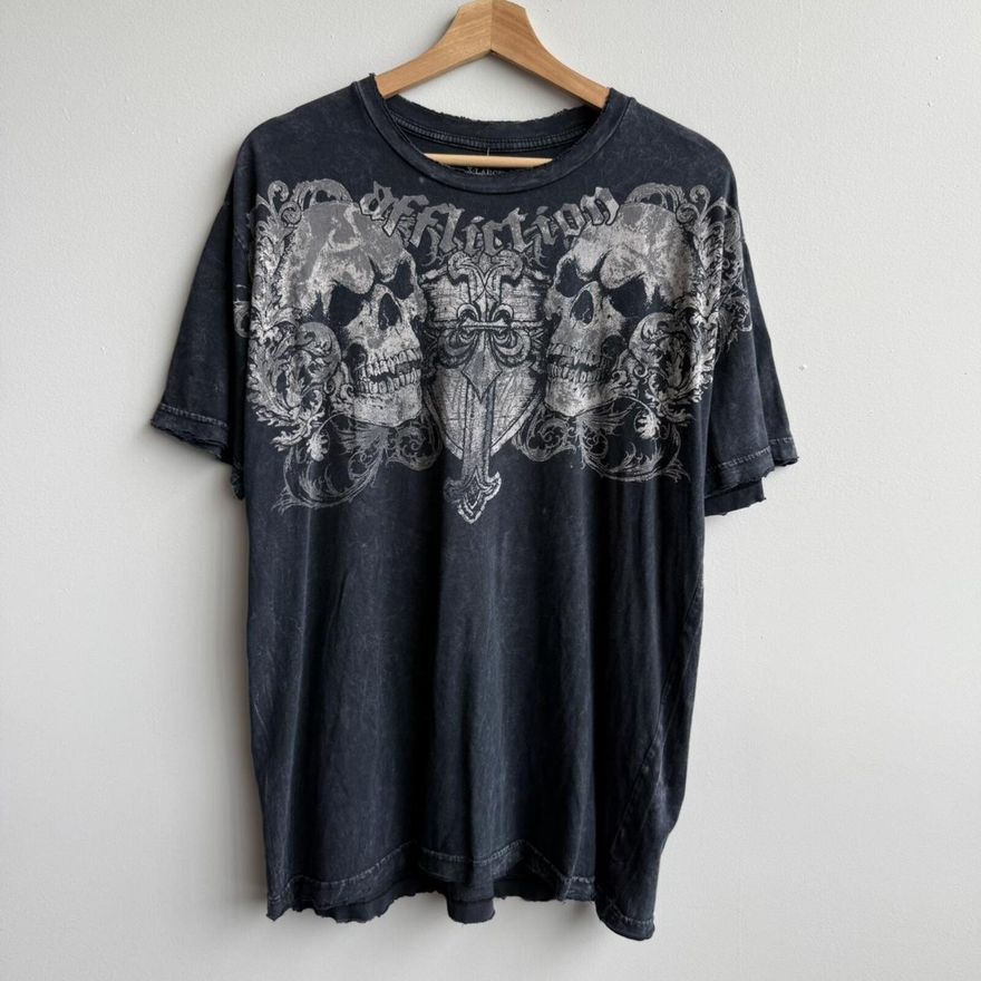 Affliction Graphic Grunge T-Shirt