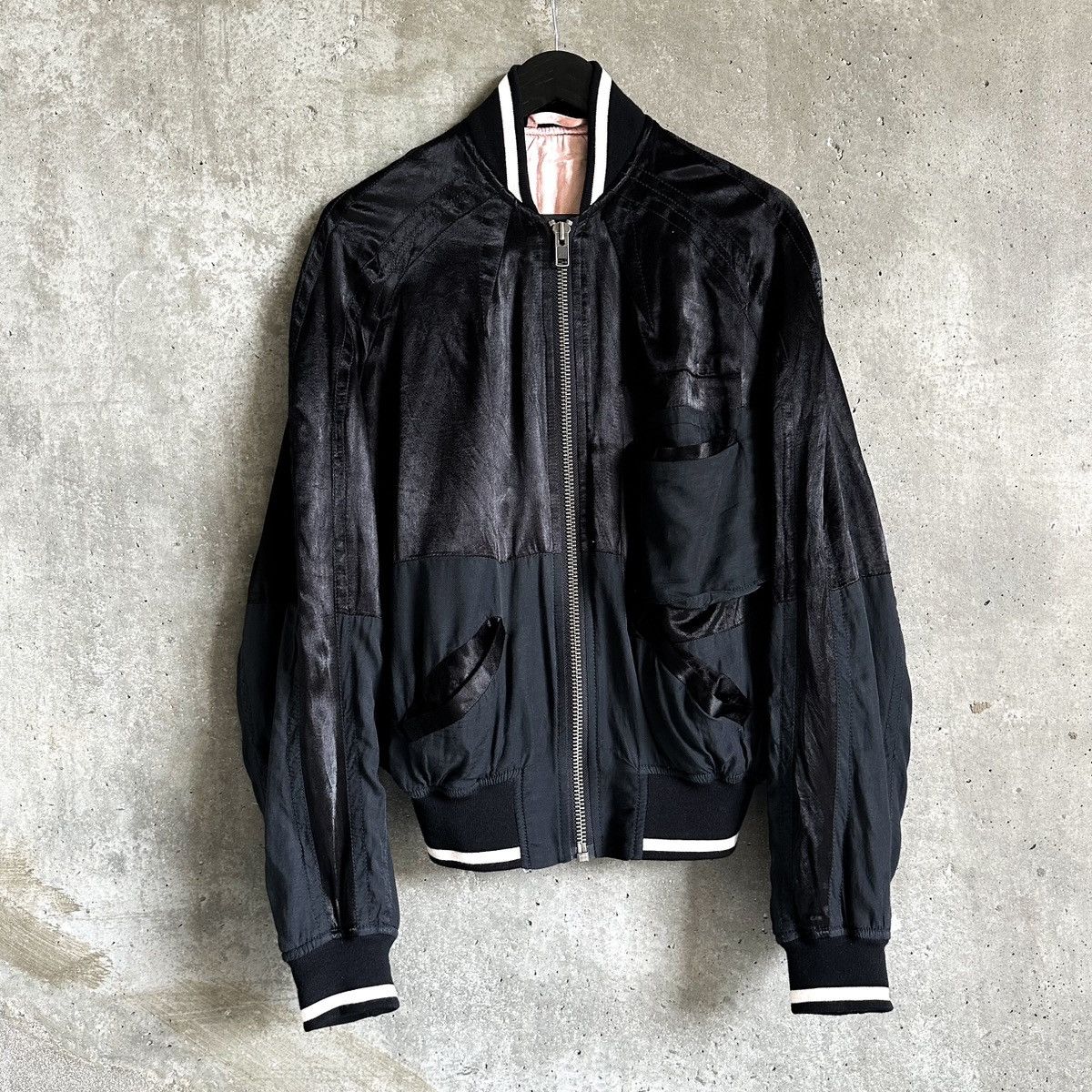 Silk Patchwork Baker Bomber Jacket