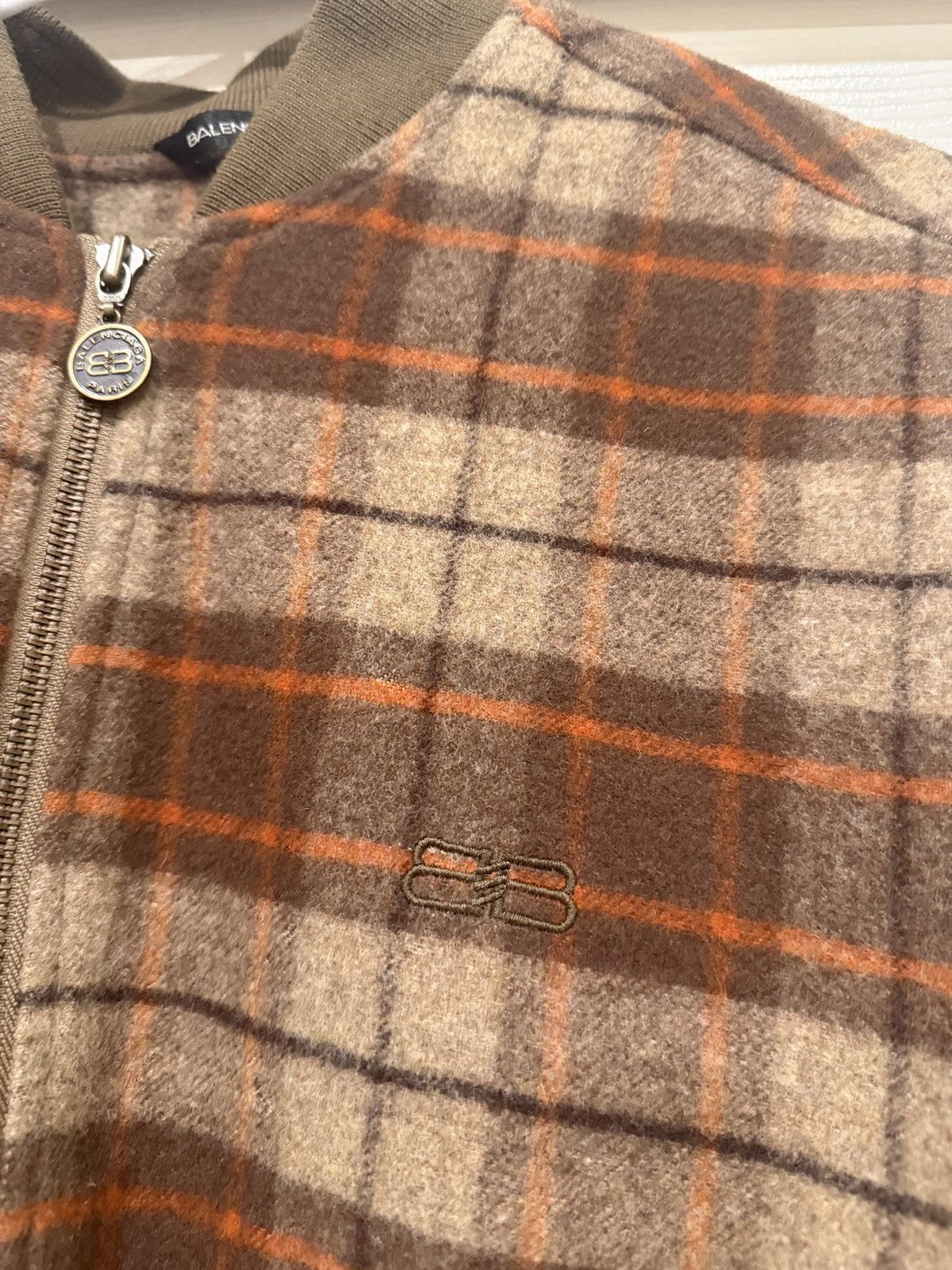 Balenciaga Vintage Balenciaga Wool plaid bomber jacket Size US L / EU 52-54 / 3 - 2 Thumbnail