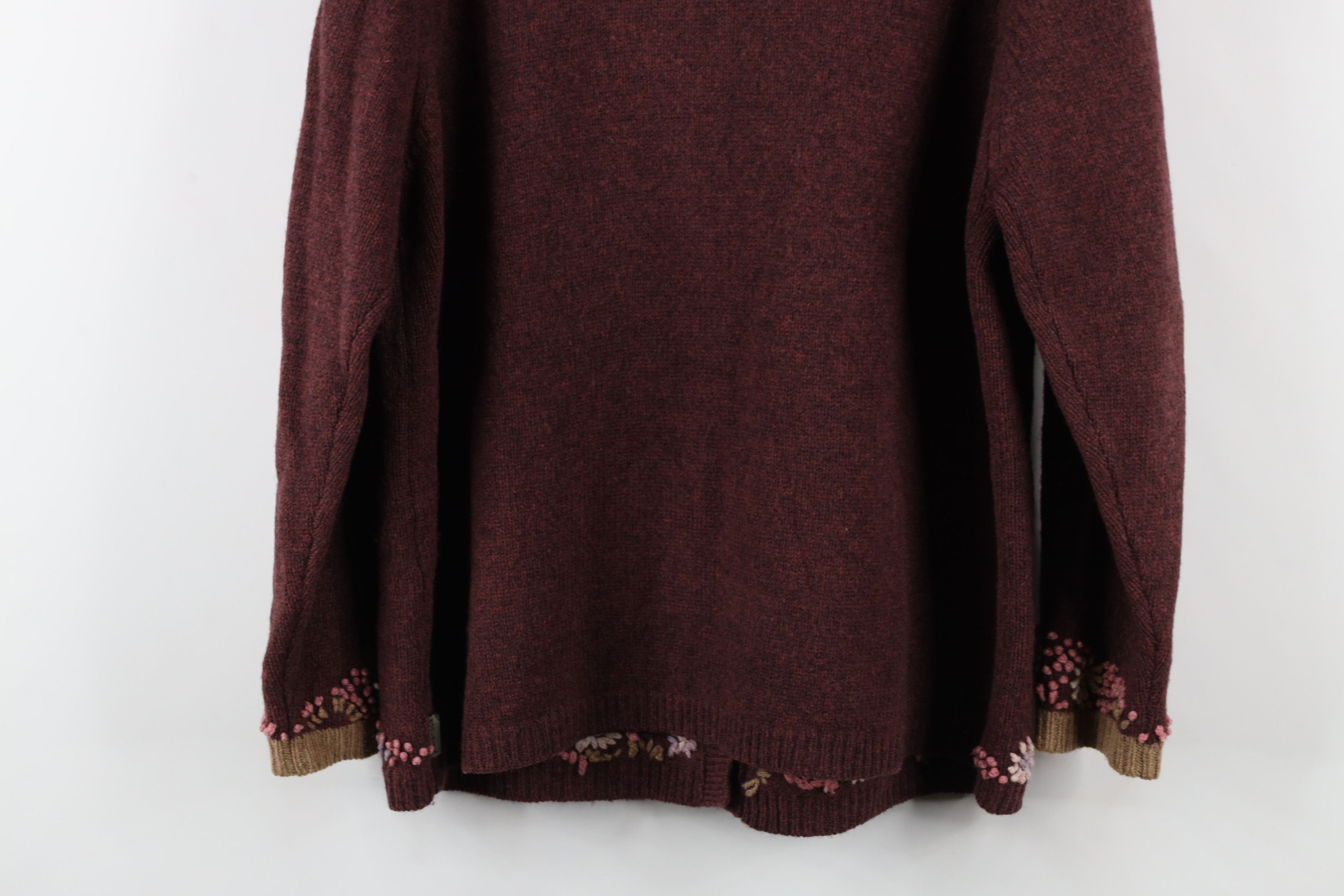 Vintage × Woolrich Woolen Mills Vintage 90s Woolrich Embroidered Flower Cardigan Sweater Size XL / US 12-14 / IT 48-50 - 10 Thumbnail