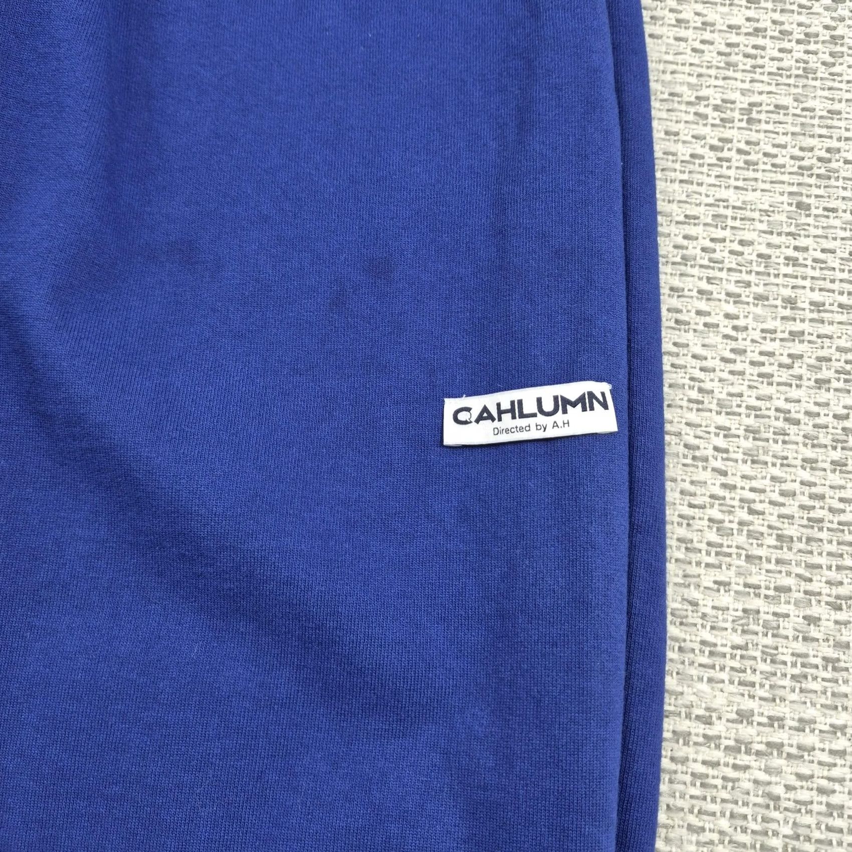 Vintage CAHLUMN Pants Mens XL Blue Heavy Terry Jogger Elastic Waist Zip Pockets Size US 36 / EU 52 - 3 Thumbnail