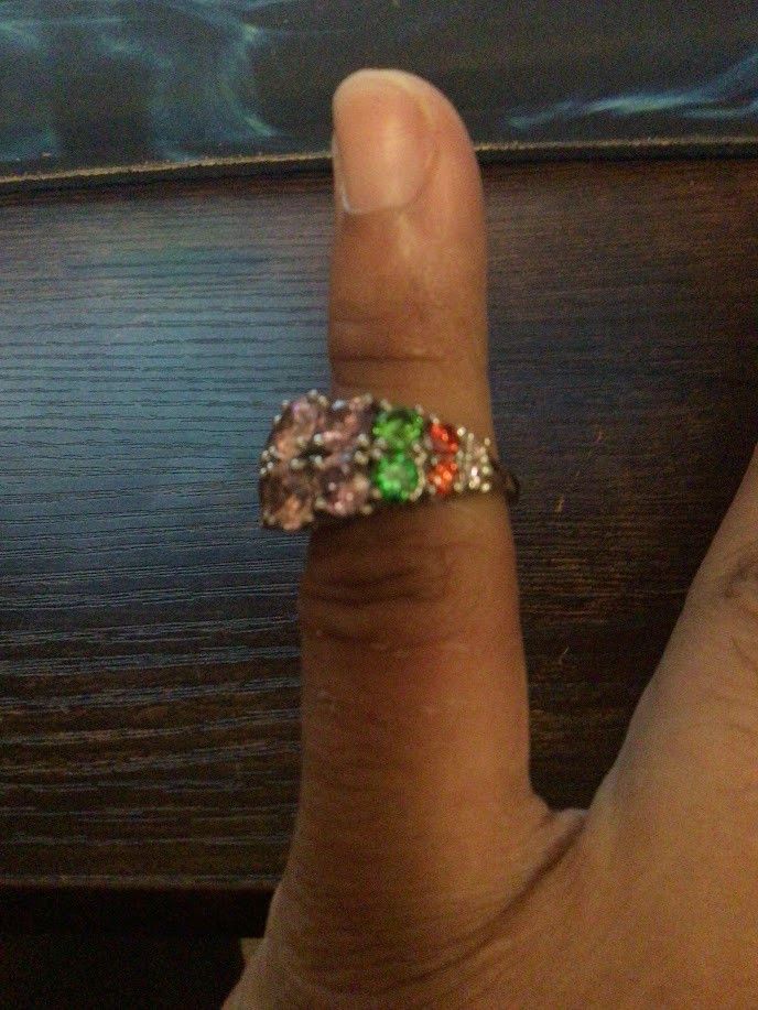 Other ss sterling silver multi color stones women's ring Size ONE SIZE - 2 Thumbnail