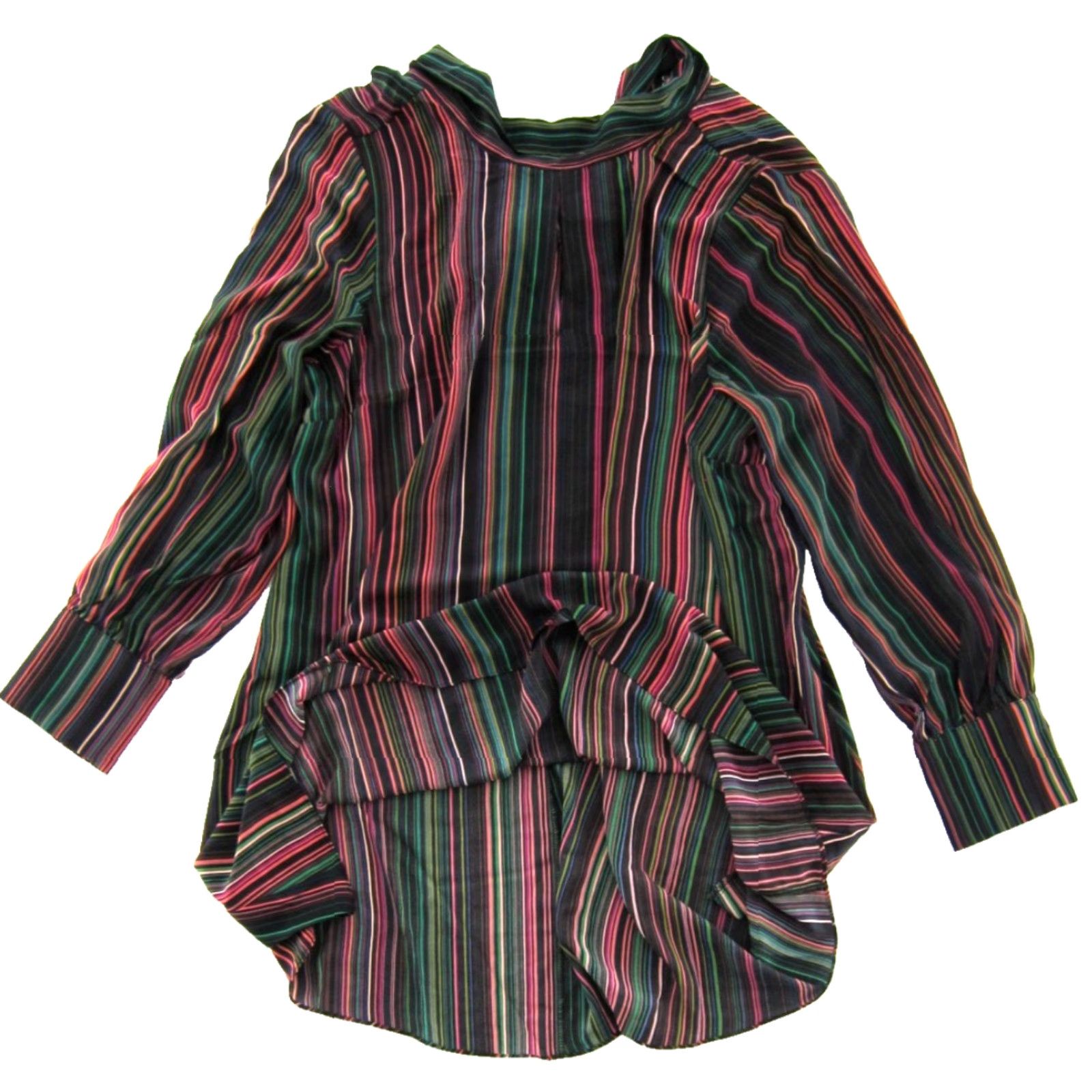 City Chic Dress L/20 Smock Shift Tunic Long Sleeve Striped Black Green Pink  Maxi 60s 70s Flower Womens - wpequipmentugltd.com