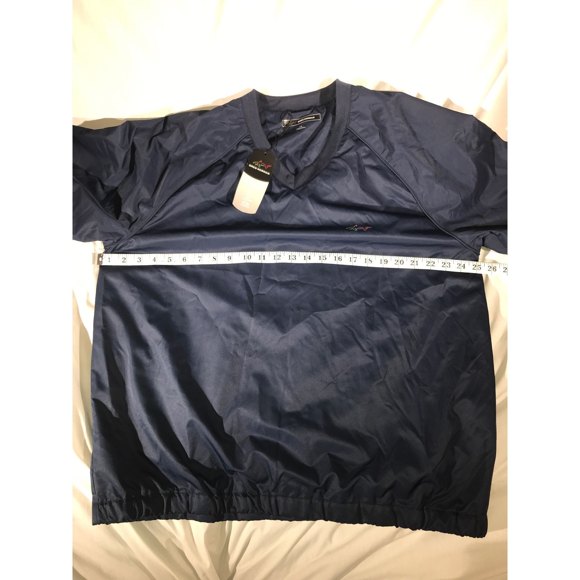 Greg Norman Greg Norman Men's L Navy V Neck Water Resistant Pullover Size US L / EU 52-54 / 3 - 6 Thumbnail