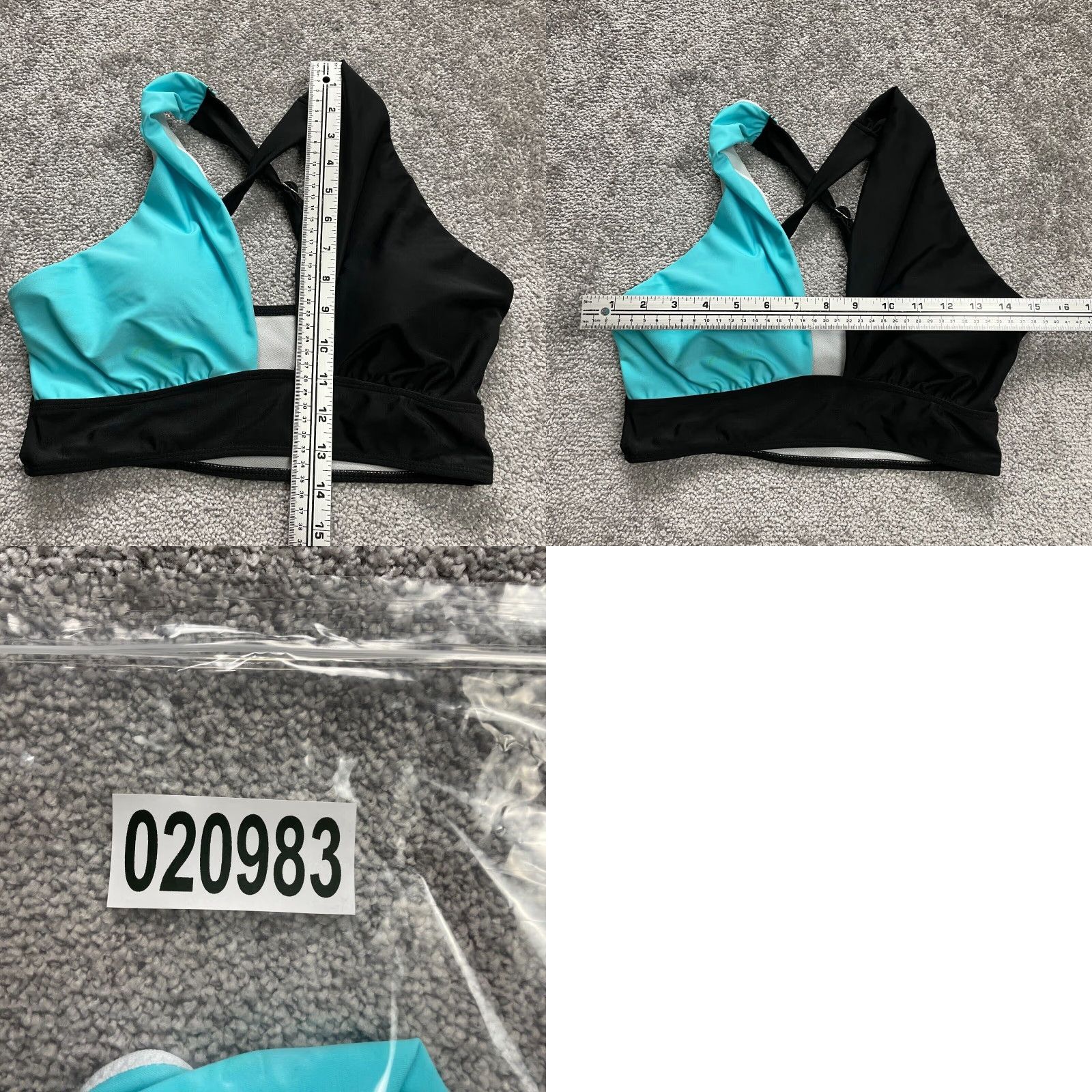 Vintage Unbranded Bikini Top Swimwear Womens Medium Black And Blue Padded Summer Beach Size M / US 6-8 / IT 42-44 - 8 Thumbnail