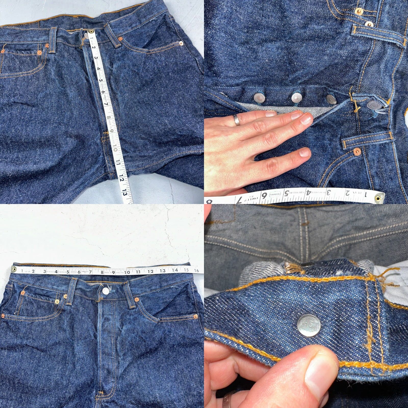 Levi's VINTAGE Levi's 501 Jeans 90s USA Straight Leg Dark Wash Blue 34x32 Mens Size US 34 / EU 50 - 8 Thumbnail